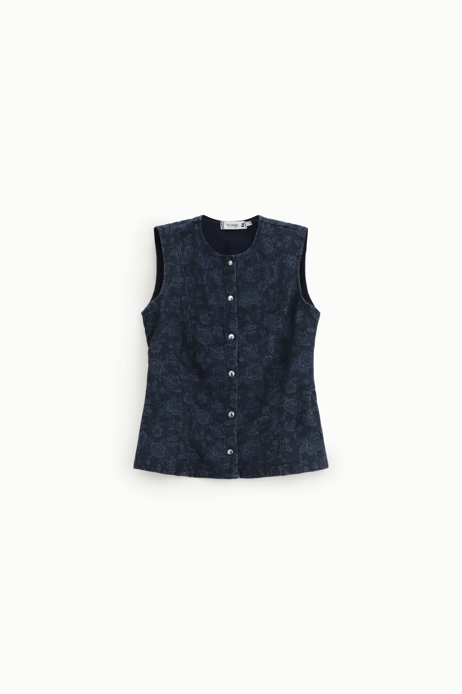 Slim Fit Vests With Floral Print And Please Buttons