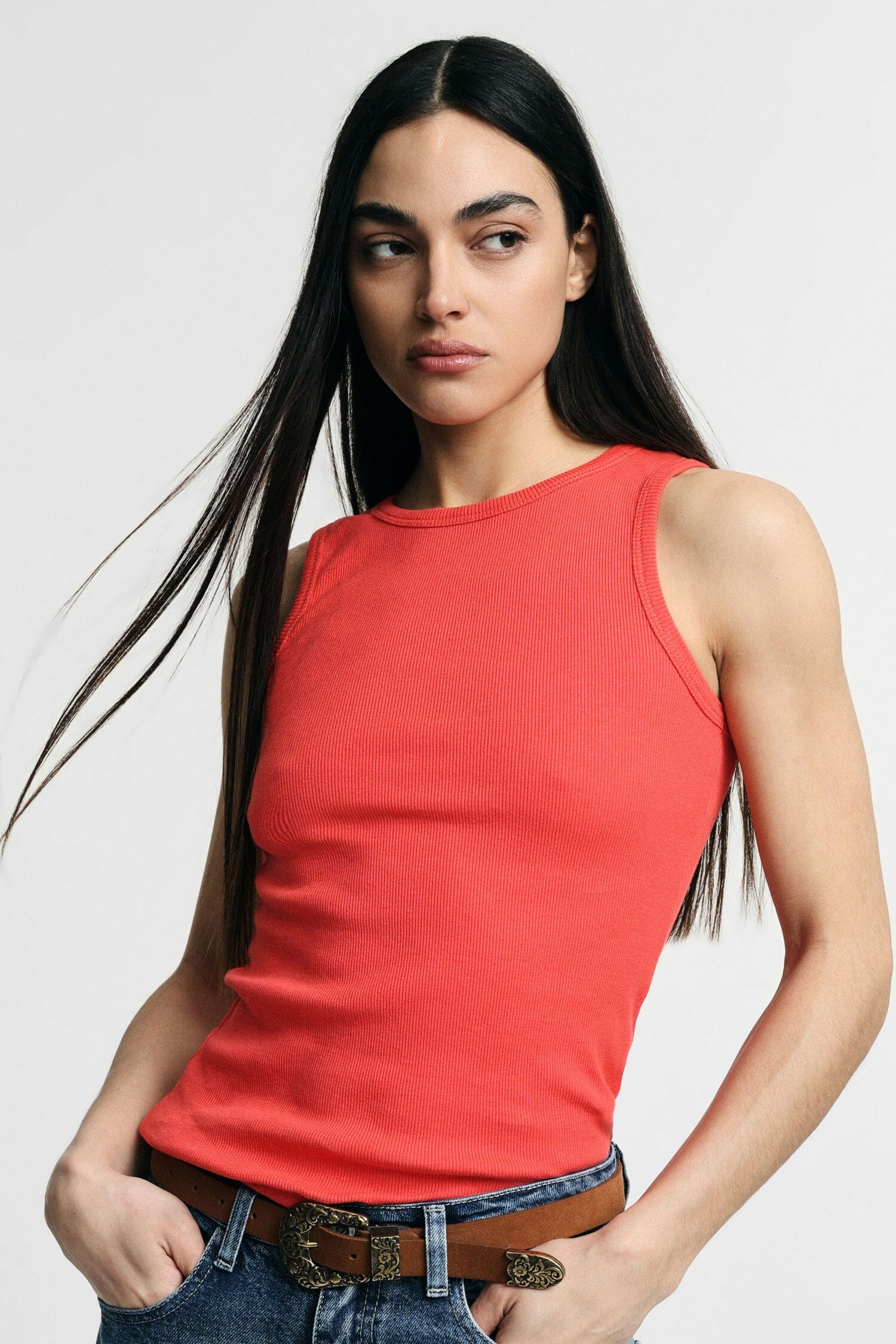 Sleeveless Crew Neck Top FitExc3\Xa0 Regular Please