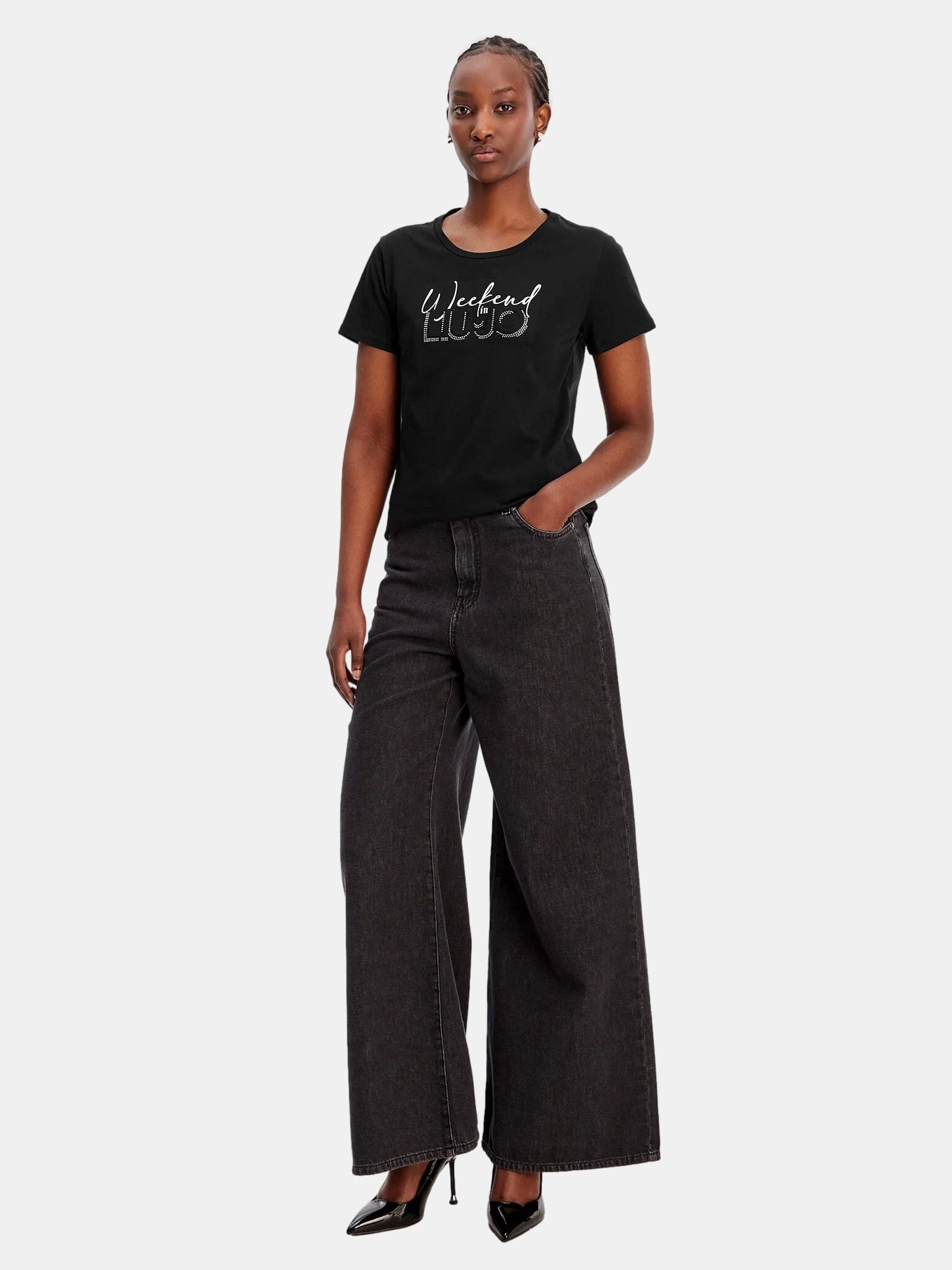 Liu Jo Print and Rhinestone T-Shirt