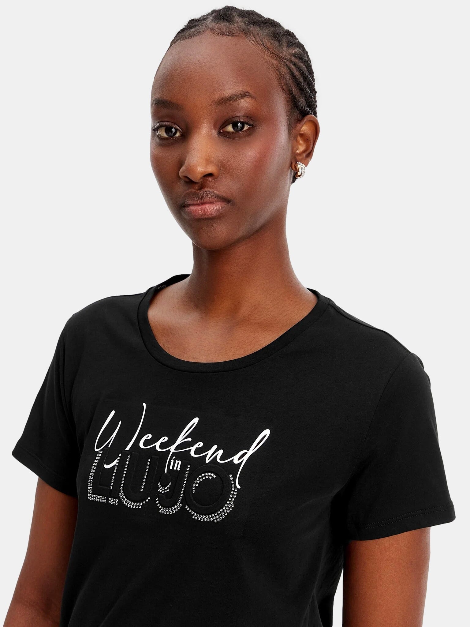 Liu Jo Print and Rhinestone T-Shirt