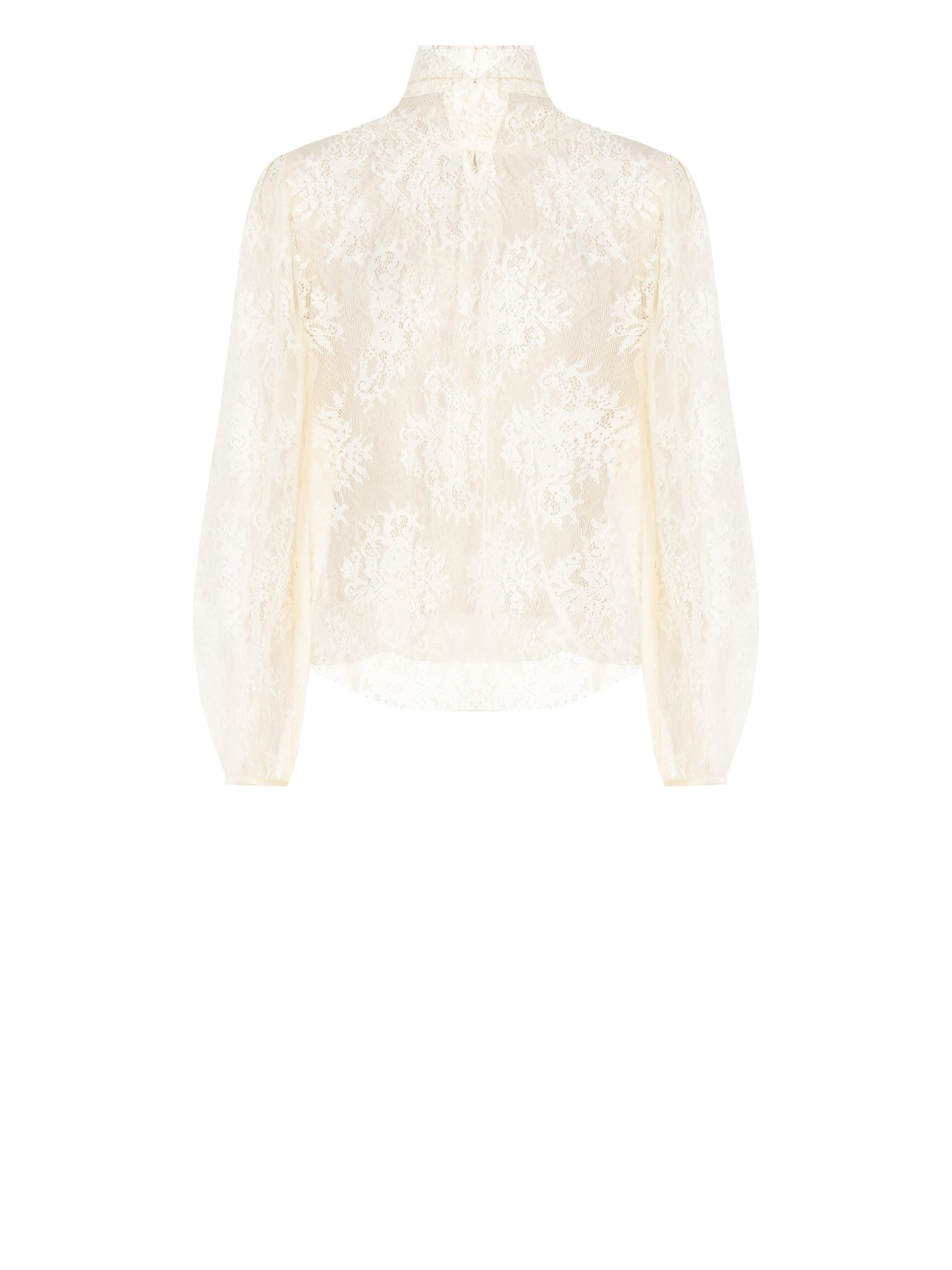 Blusa Ampia In Pizzo Con Maxi Maniche E Collo Alto Rinascimento