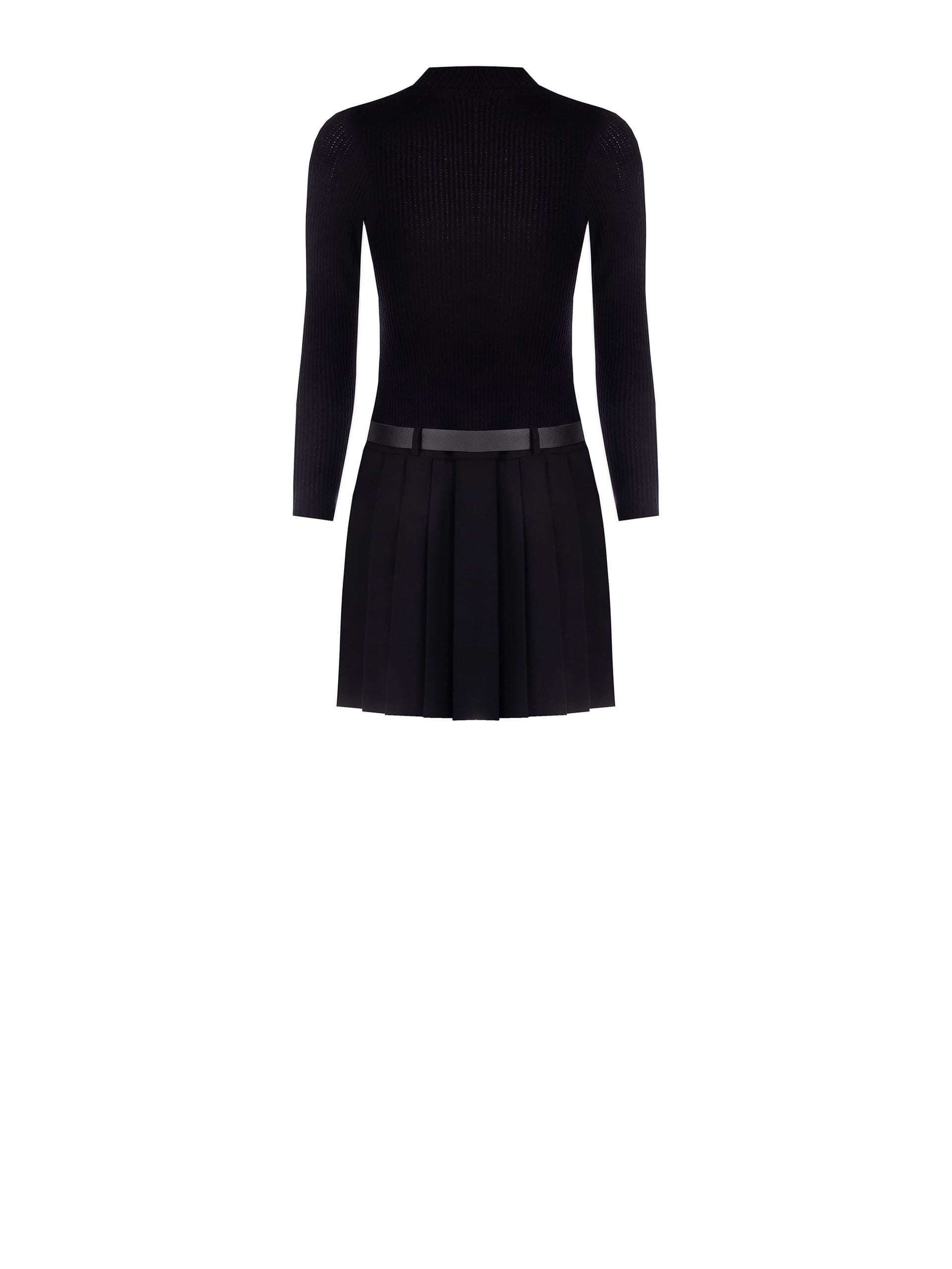 2-Piece Effect Short Dress With Matching Leatherette Belt Rinascimento