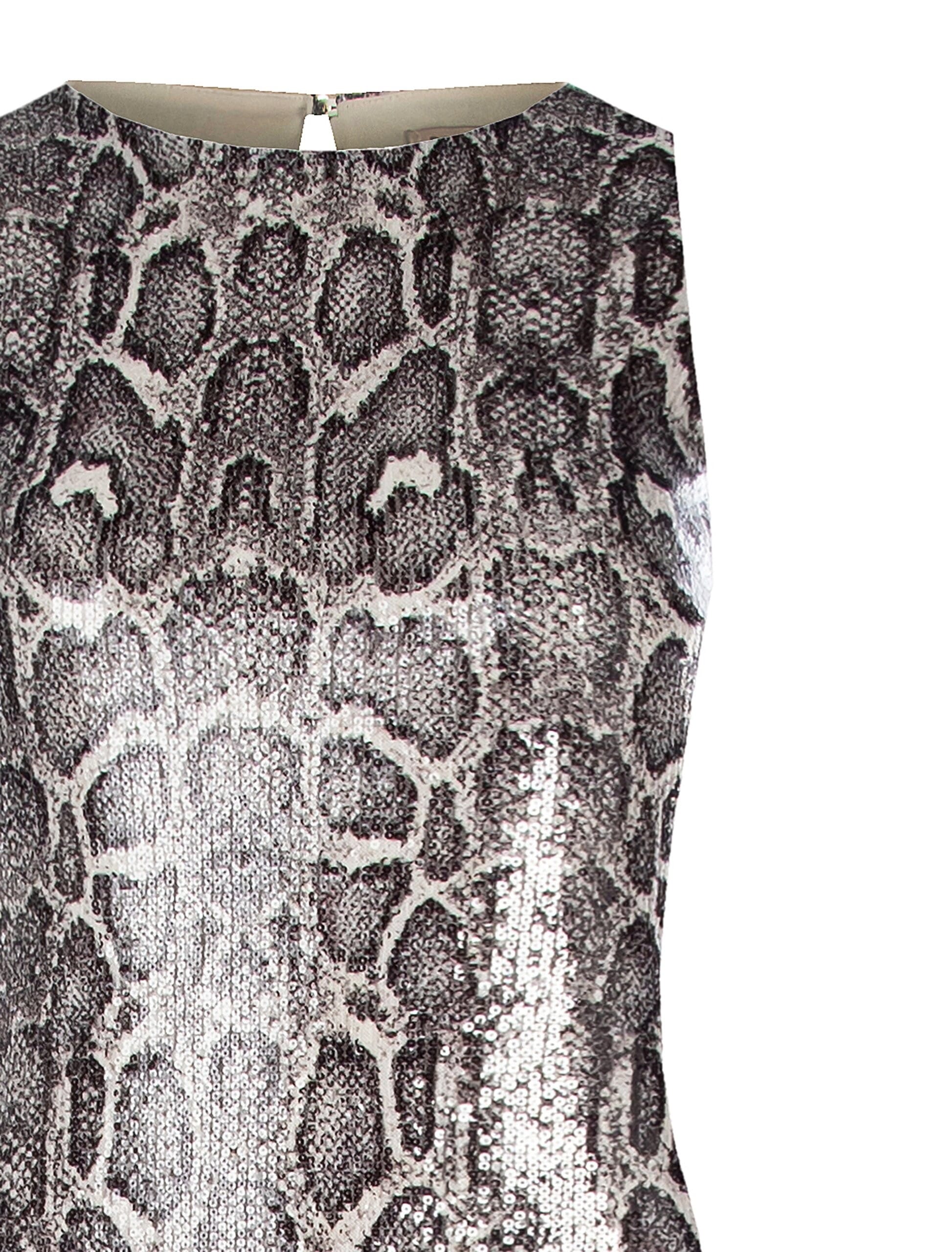 Abito Midi A Tubino Pitonato Ricoperto Di Paillettes Rinascimento