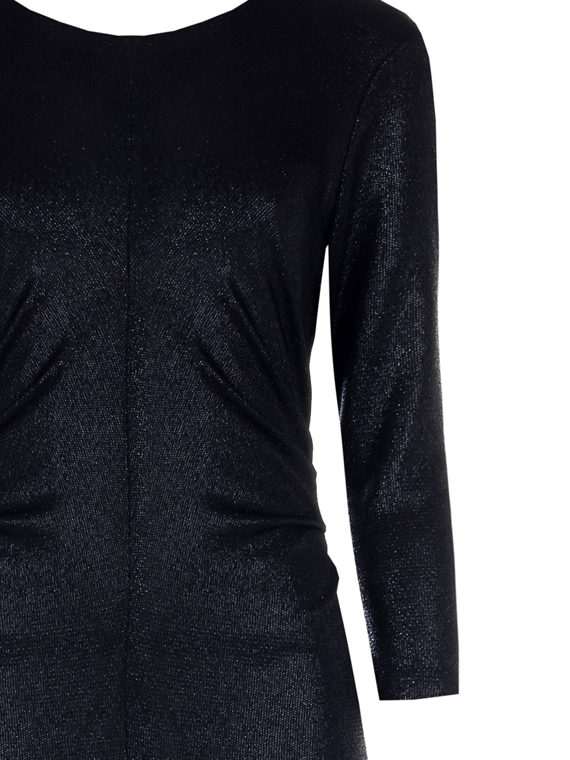 Abito Midi A Tubino In Lurex Arricciato Sui Fianchi Con Scollo A V Dietro Rinascimento