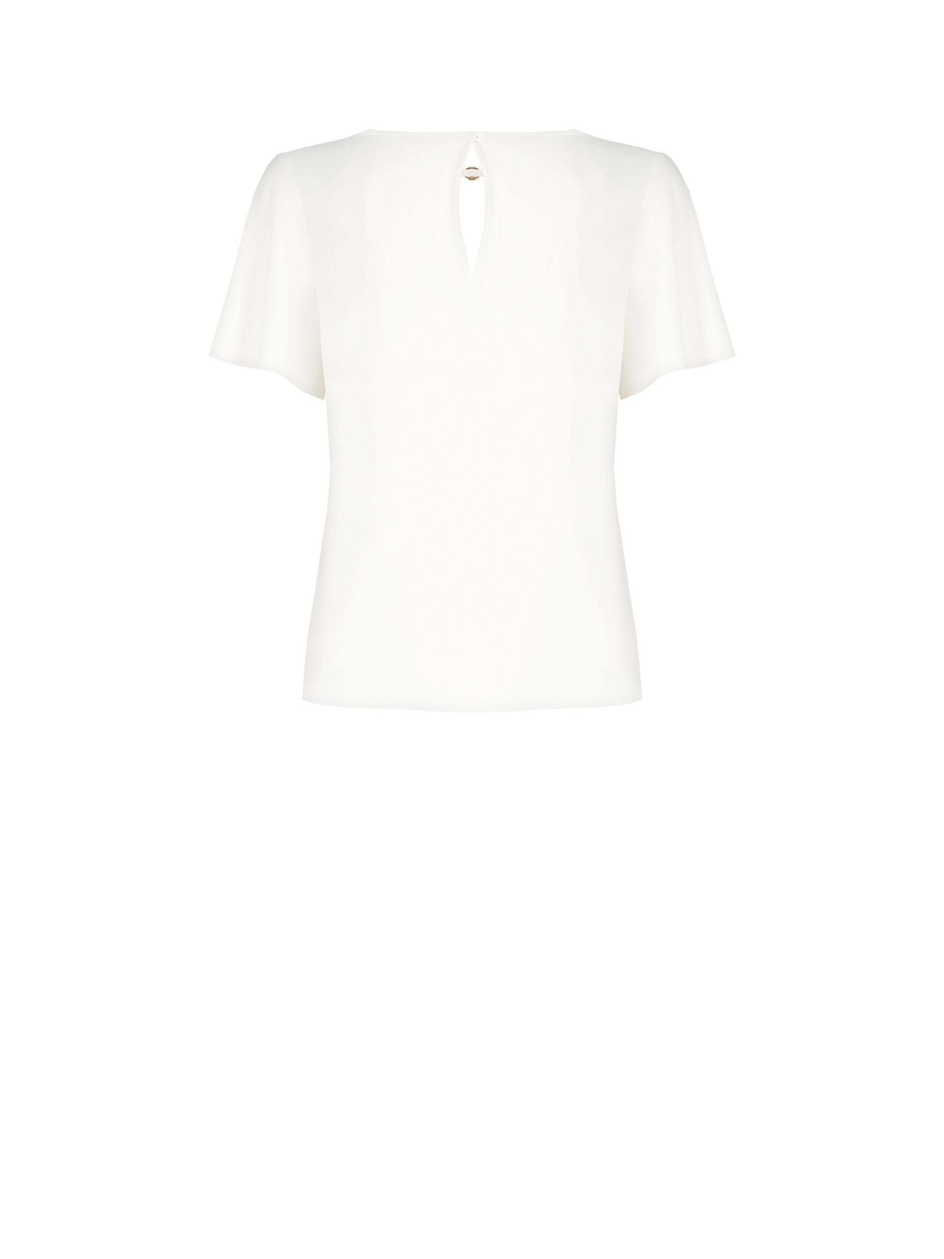 Fluid Satin Opaque Blouse With Logo Tag And Drop Cut-Out Rinascimento