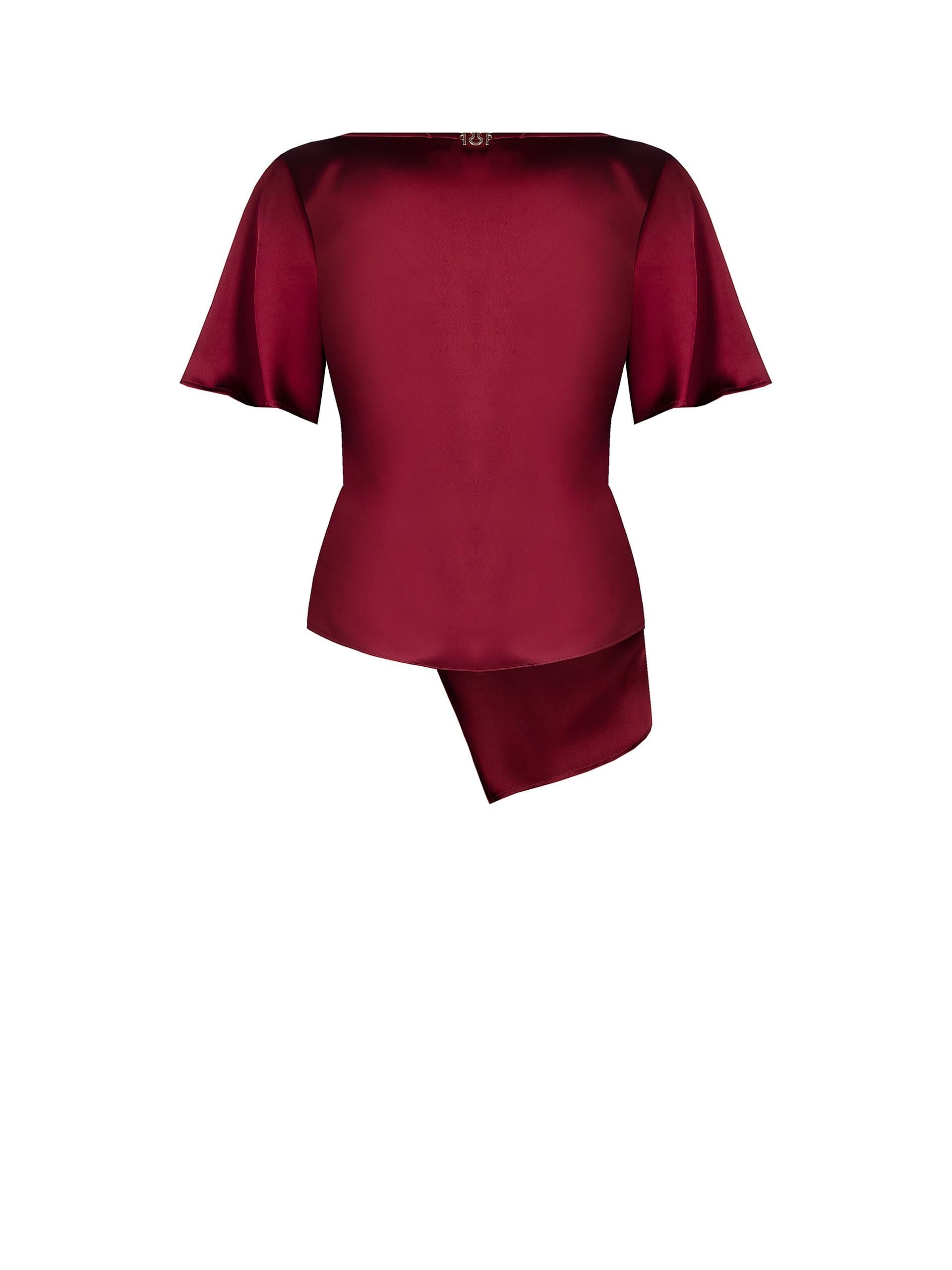 Rinascimento One-Side Curled Satin Blouse