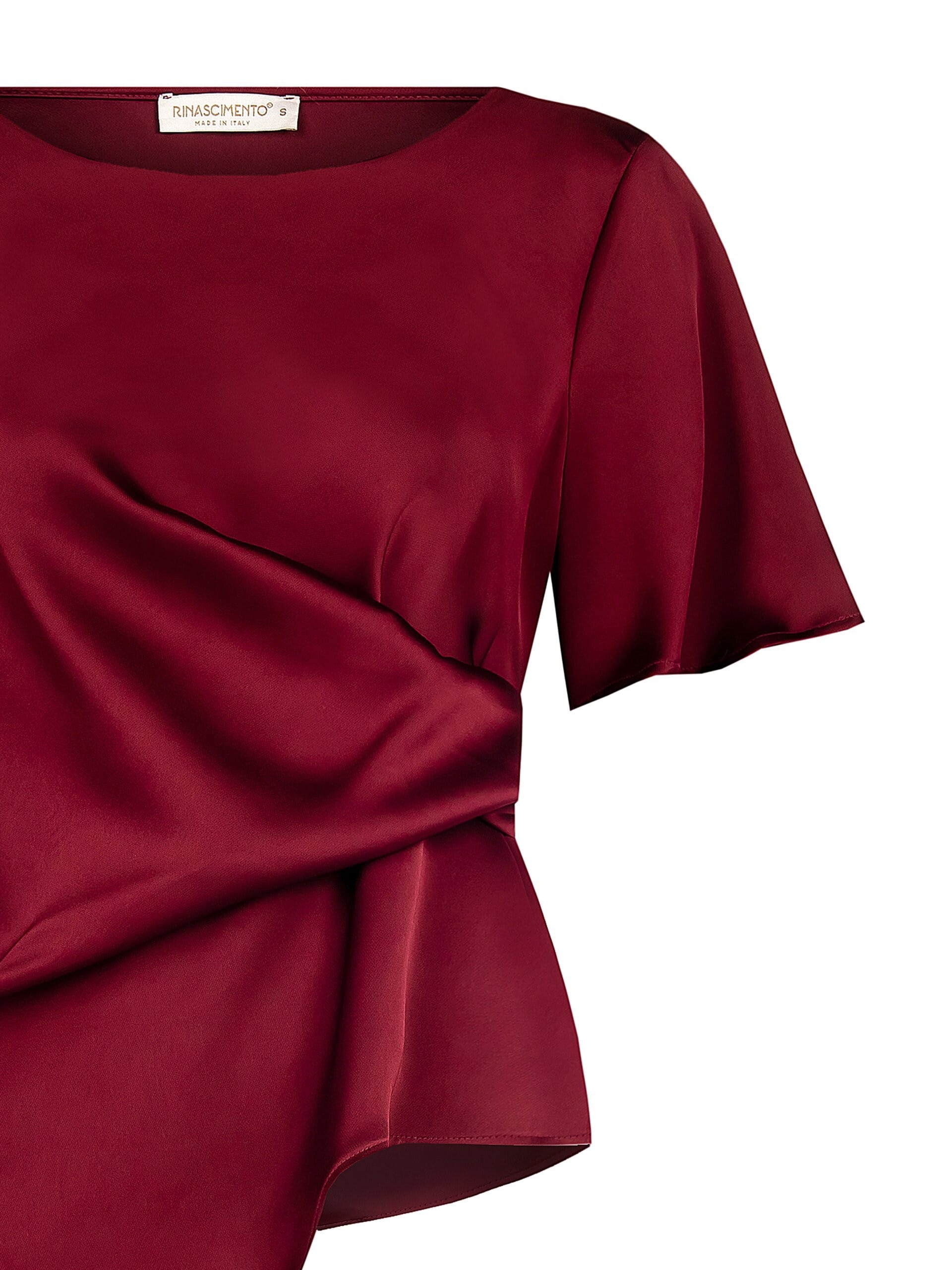 Rinascimento One-Side Curled Satin Blouse