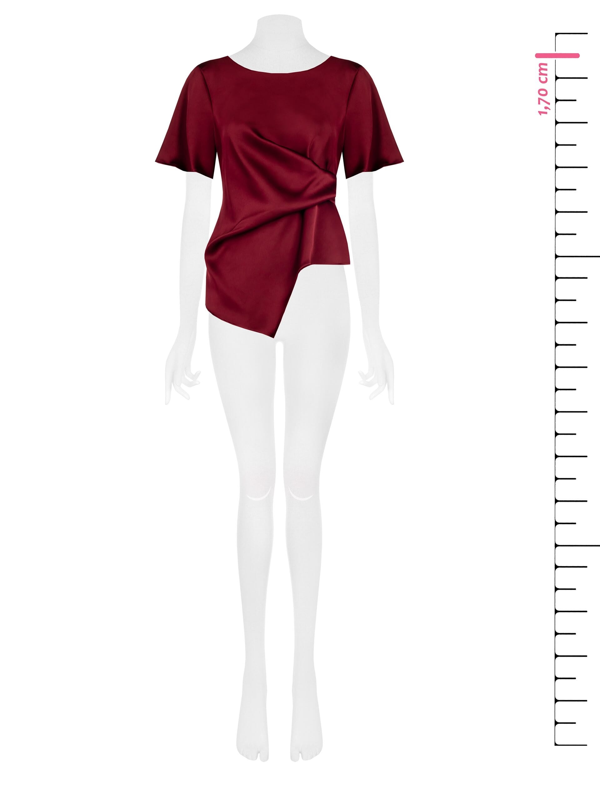 Rinascimento One-Side Curled Satin Blouse