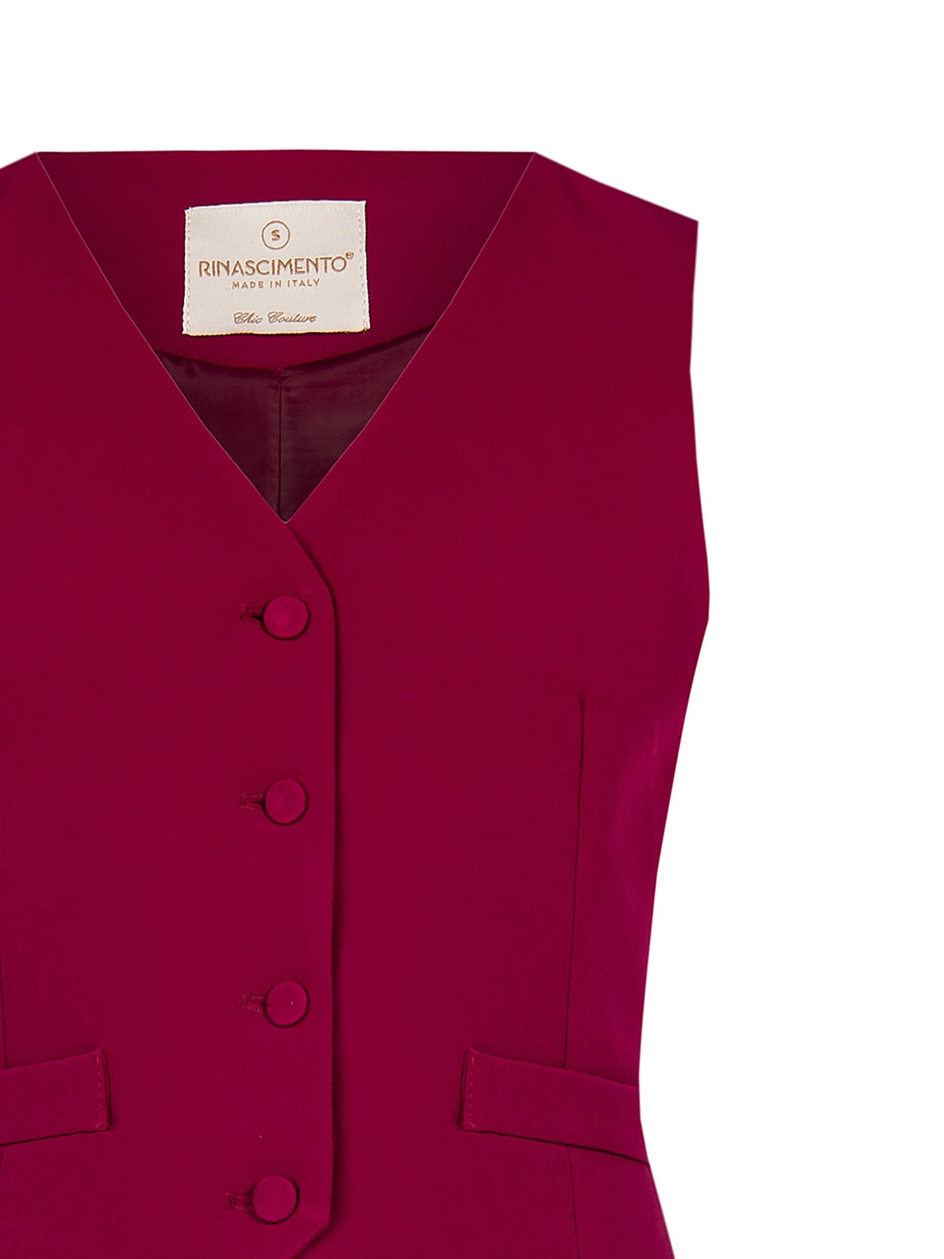 Technical Fabric Vest With Covered Buttons Rinascimento