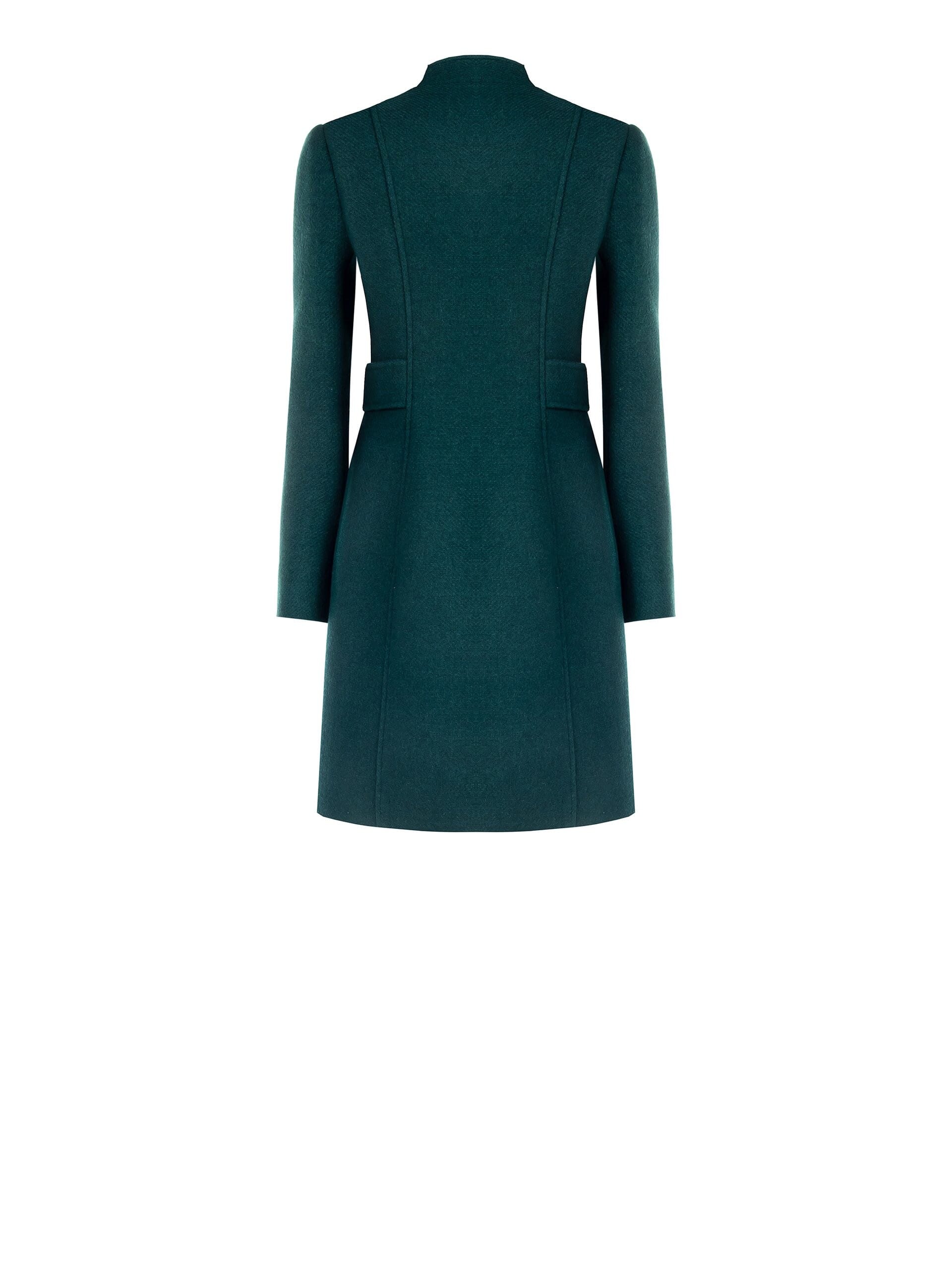 Rinascimento Wool Blend Pleated Long Coat