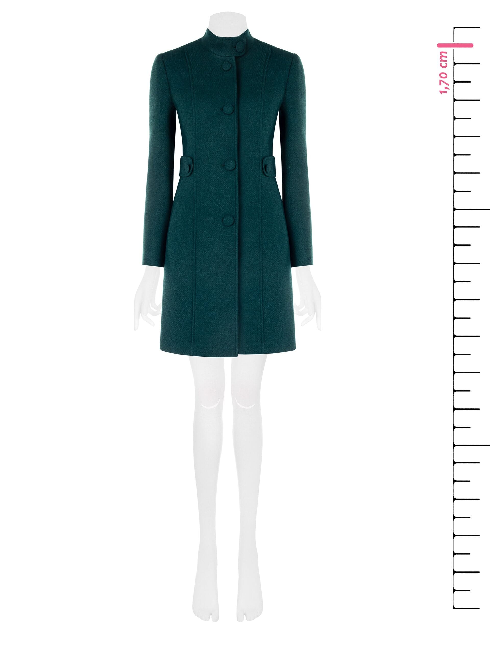 Rinascimento Wool Blend Pleated Long Coat