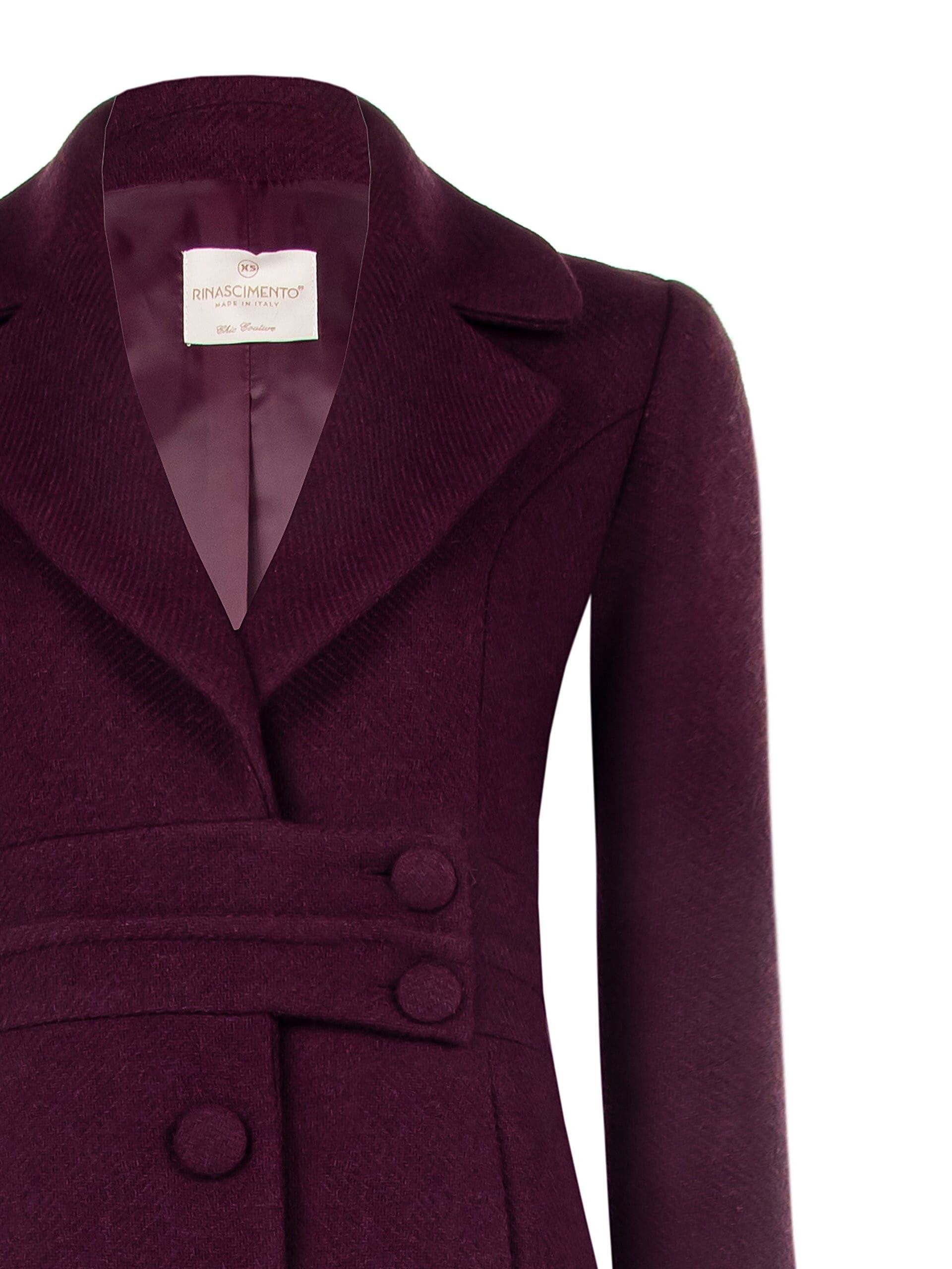 Rinascimento Waist Belt Detail Folded Long Coat