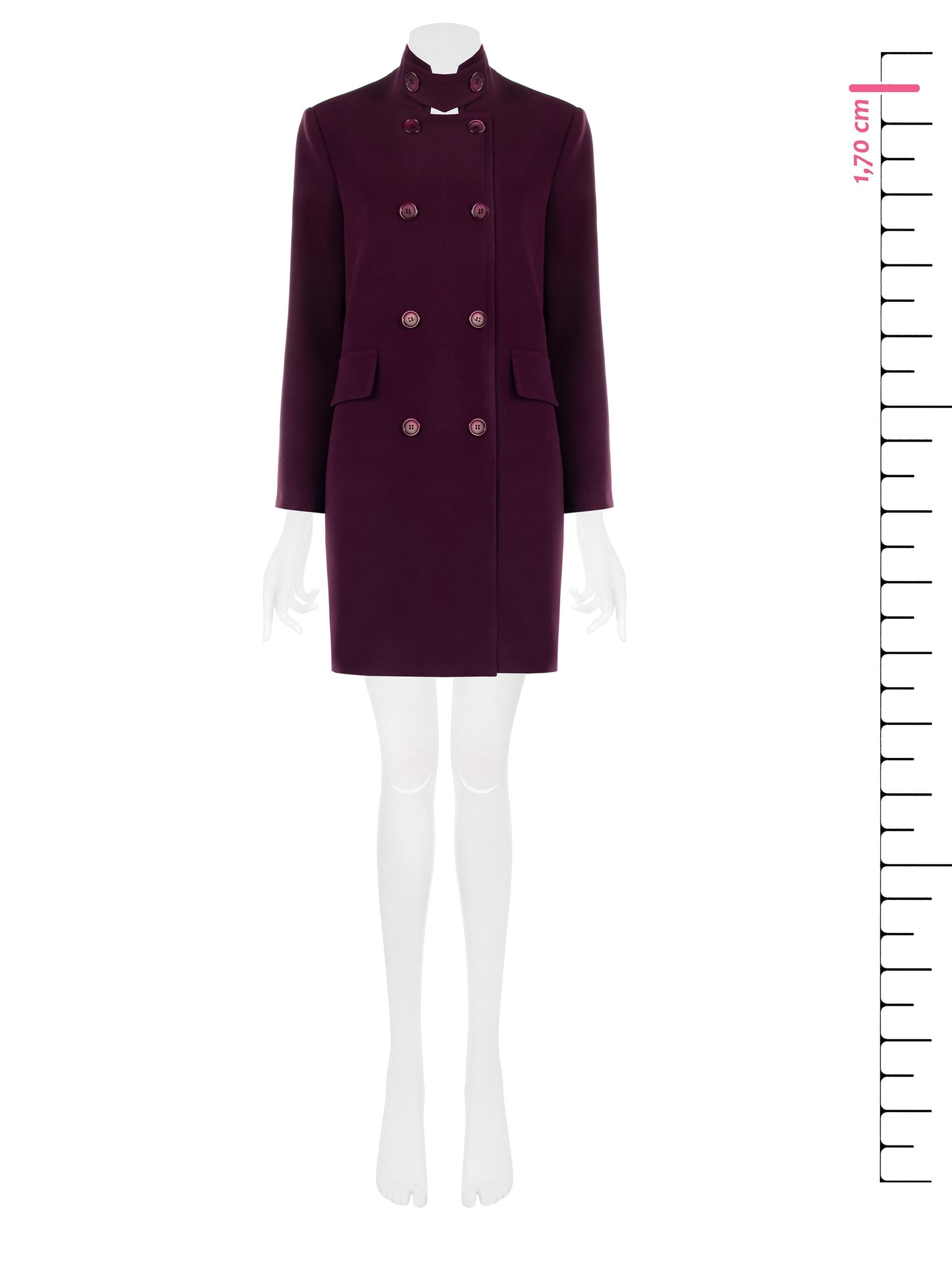 Rinascimento High Neck Double-breasted Medium Coat