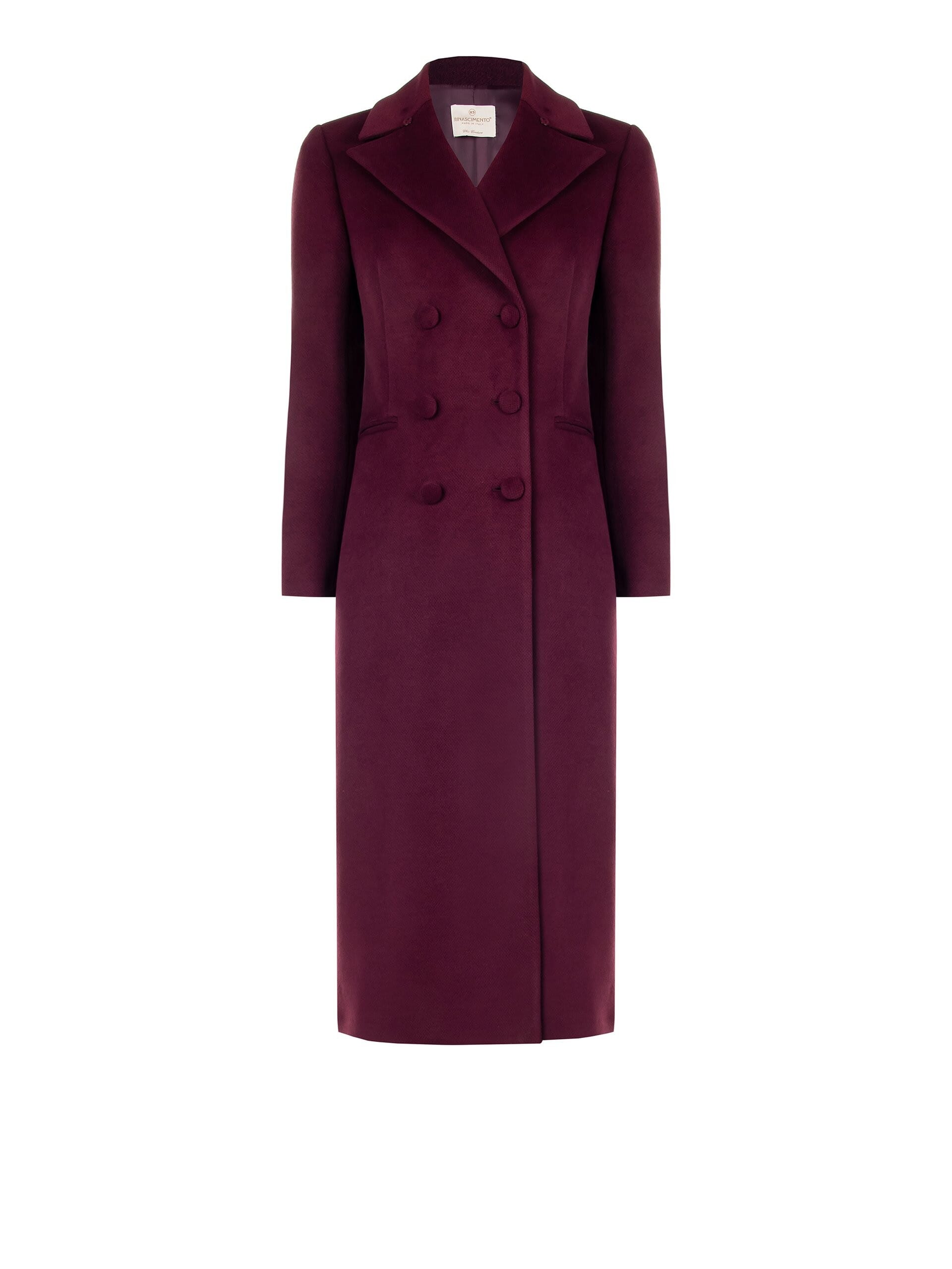 Rinascimento Removable Synthetic Fur Collar Long Folded Coat