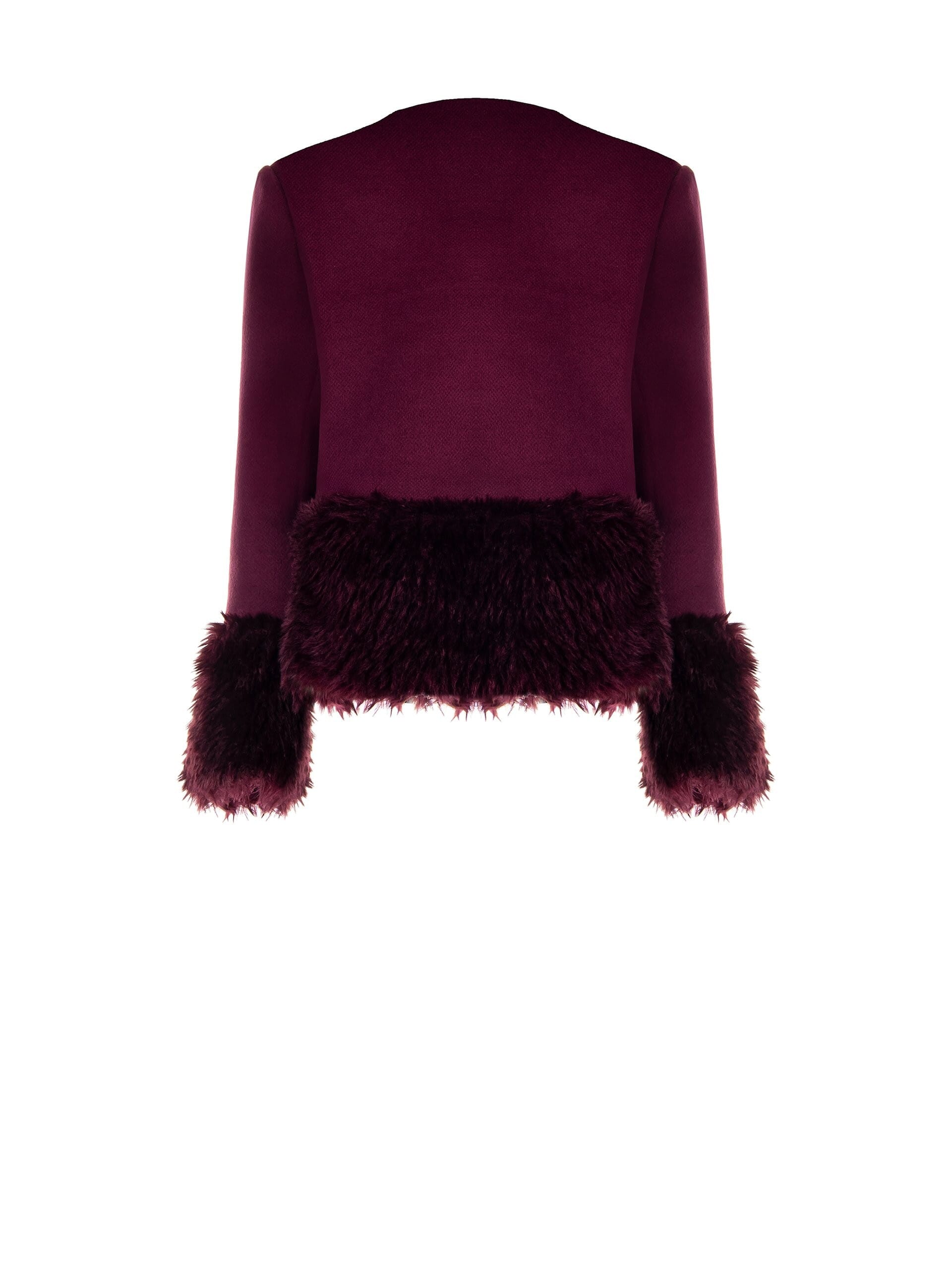 Manteau court avec ourlets et poignets en fourrure synthétique Rinascimento