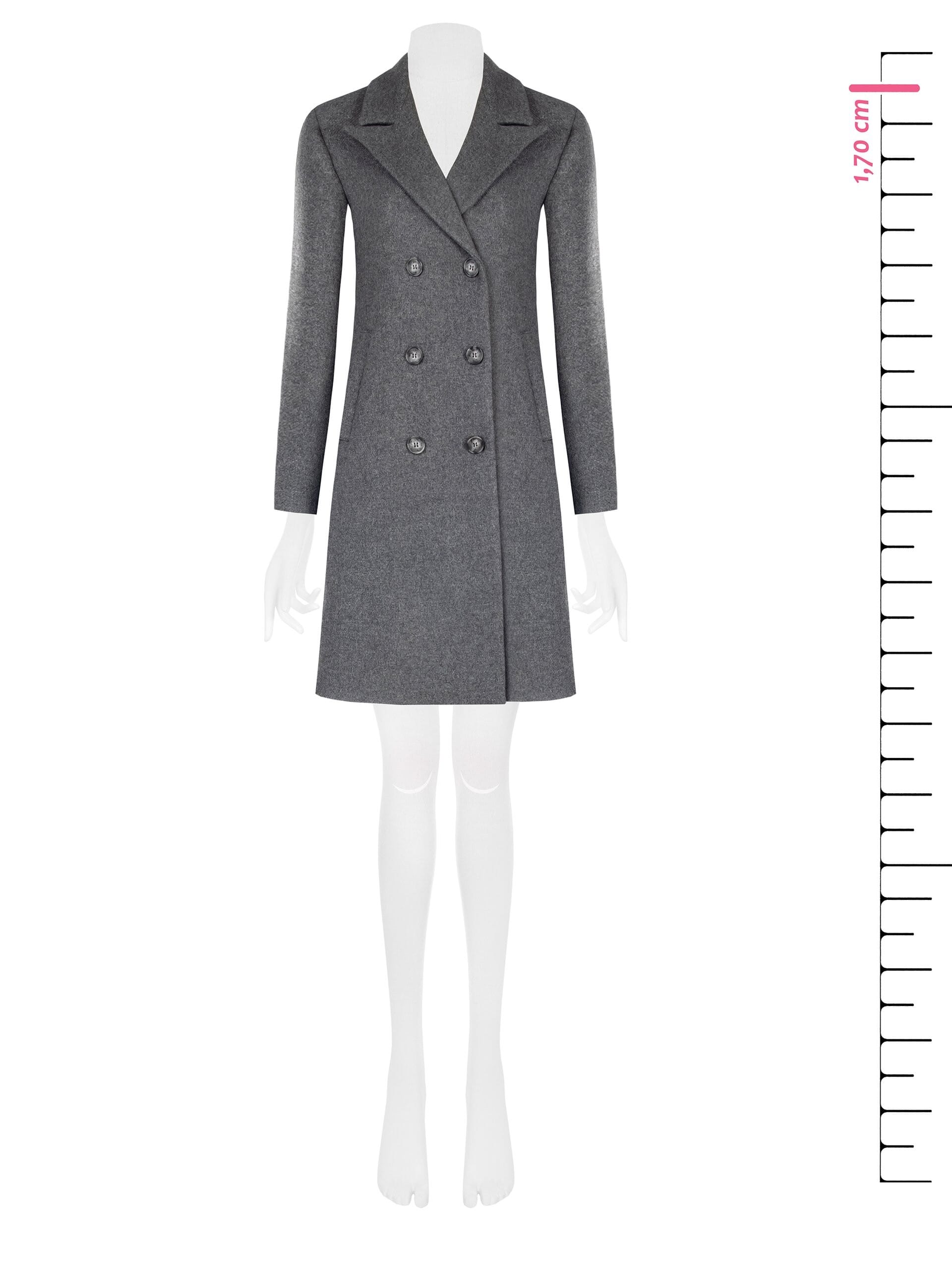 Rinascimento Manteau moyen plissé à double boutonnage