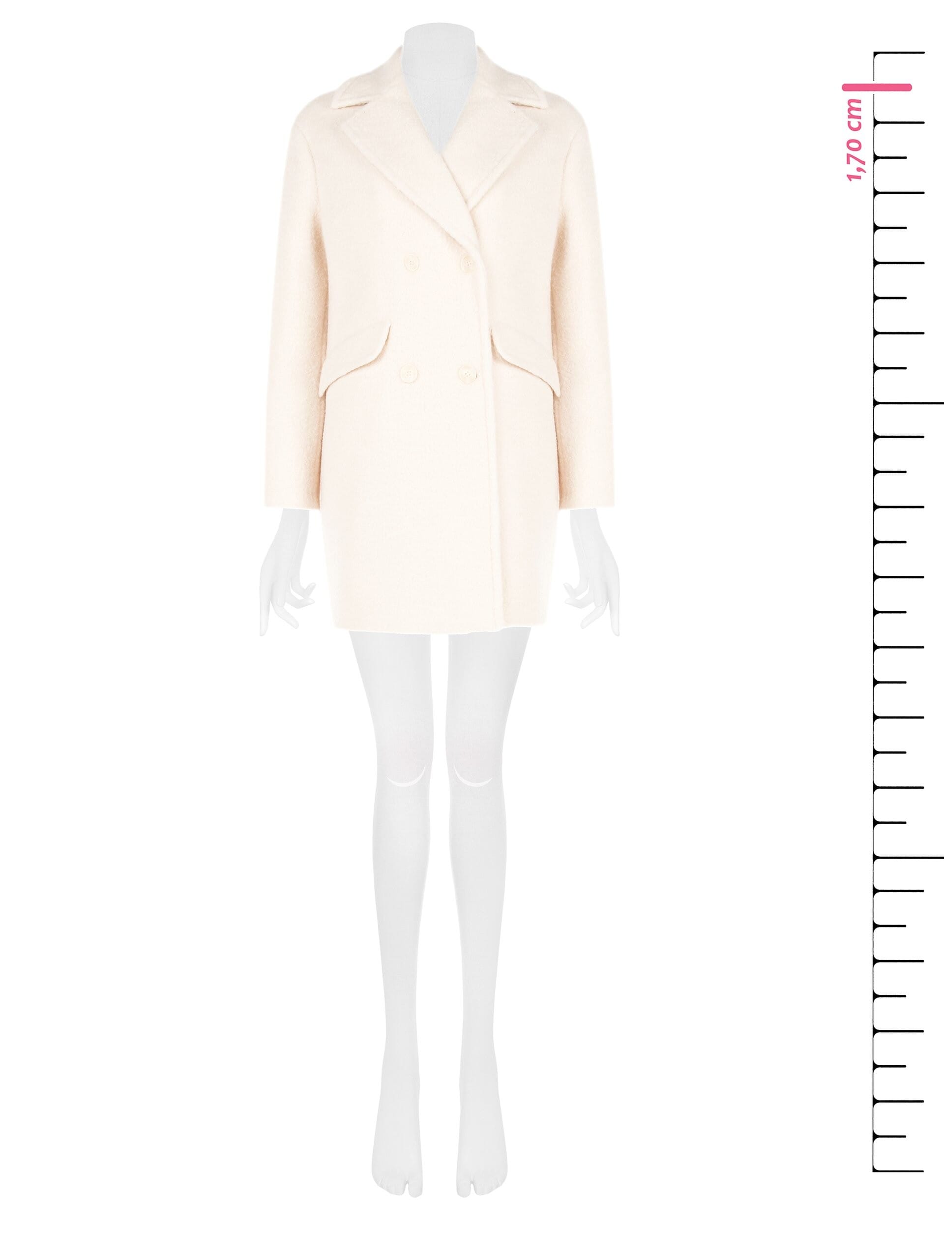 Manteau moyen large à poches en laine Rinascimento
