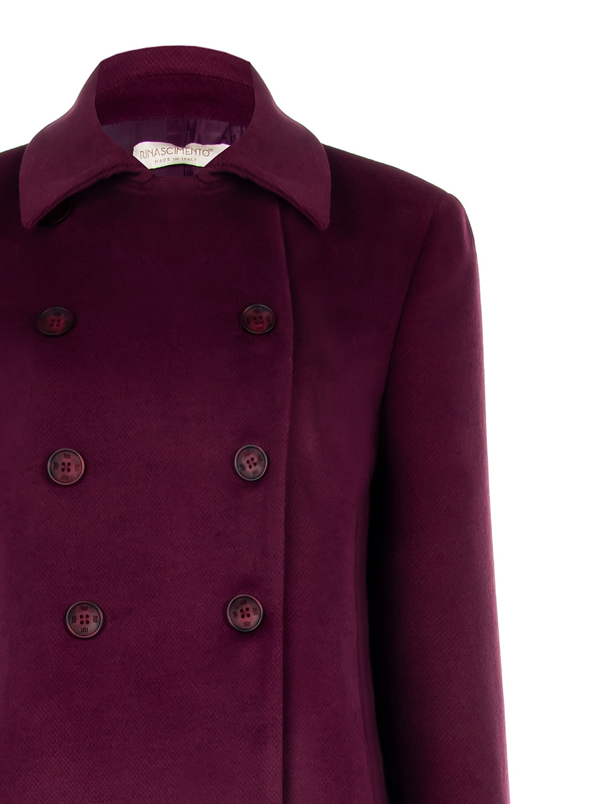 Manteau long en velours à double boutonnage avec boutons teintés Rinascimento