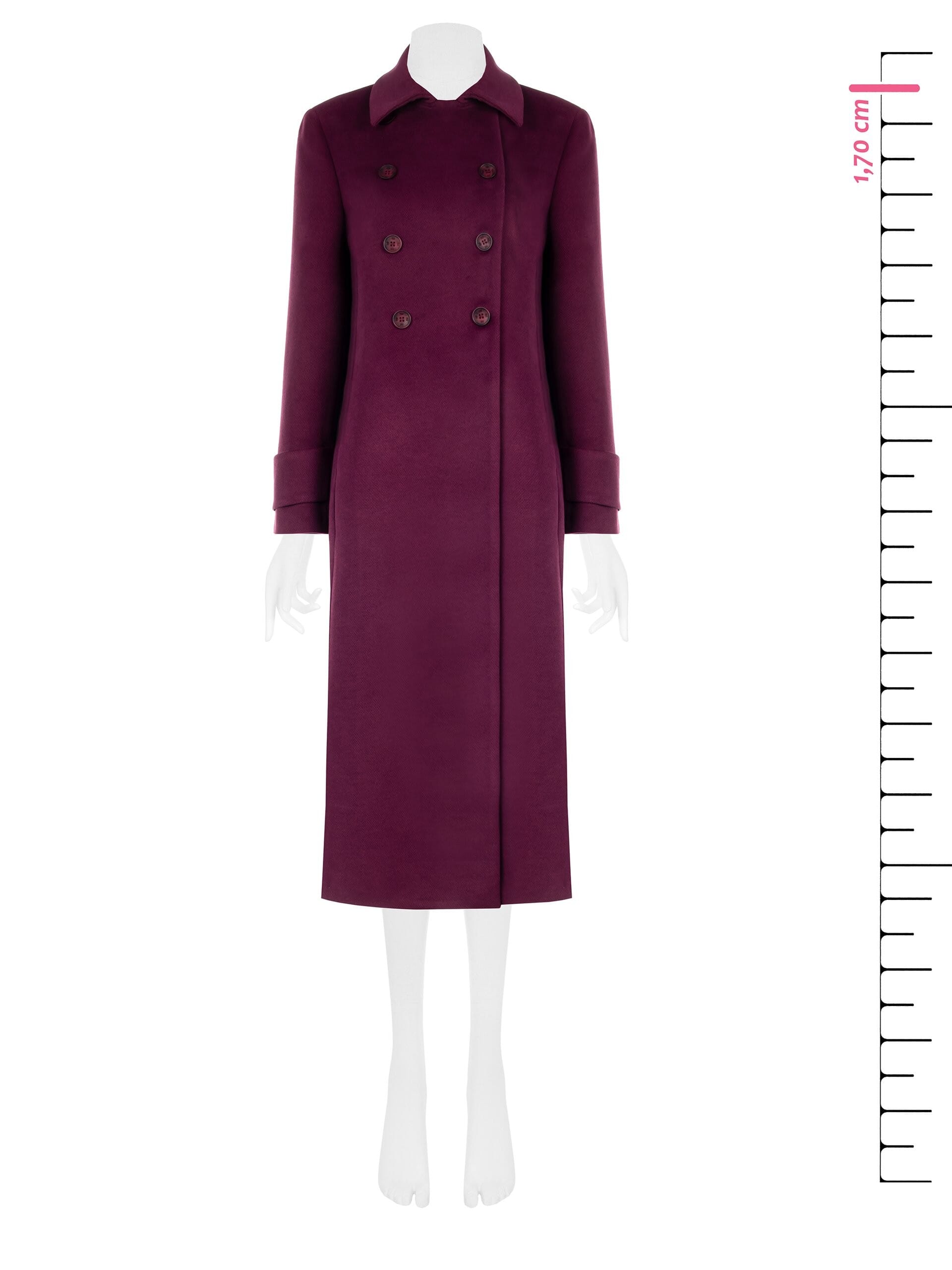 Manteau long en velours à double boutonnage avec boutons teintés Rinascimento
