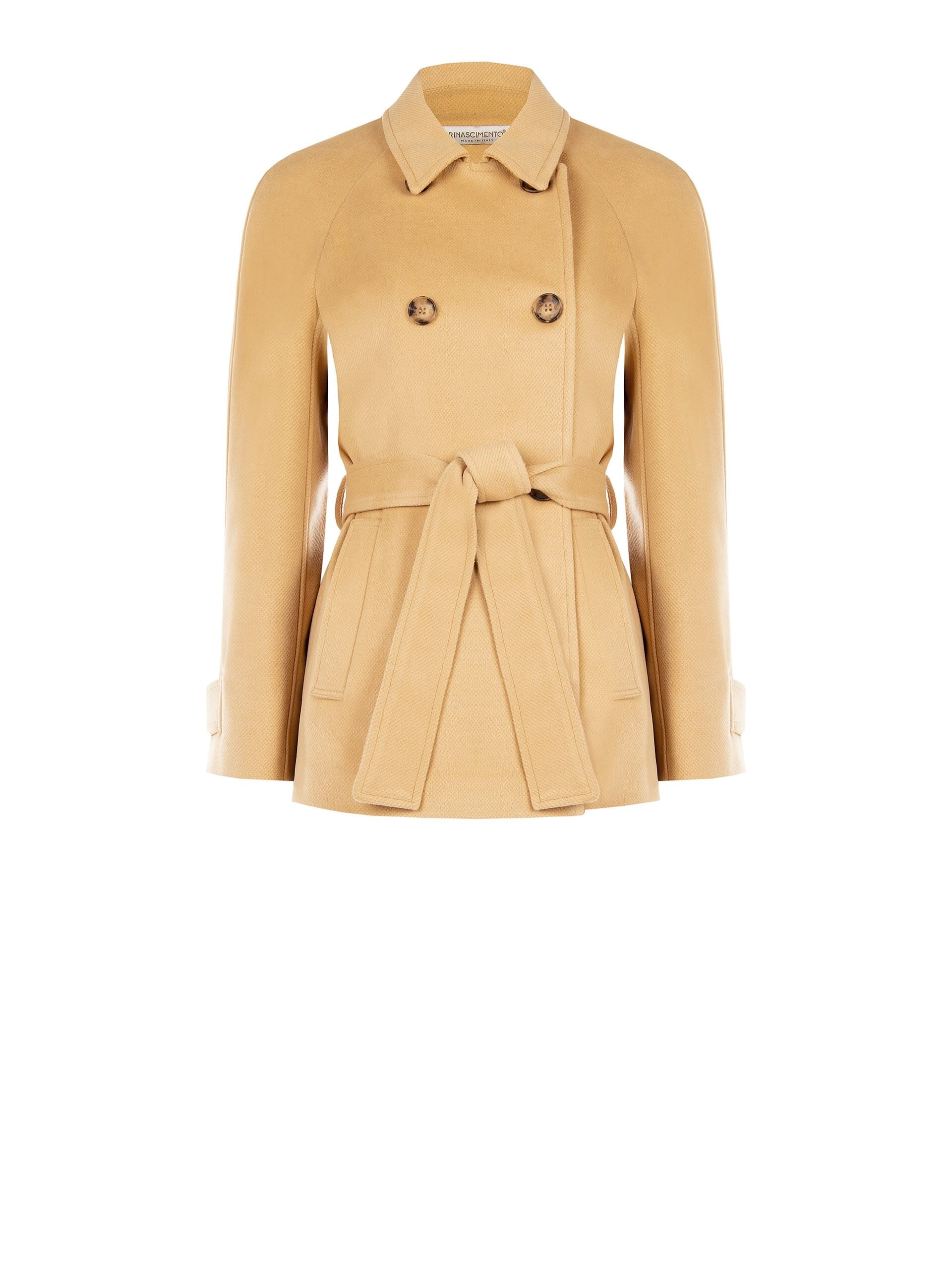 Manteau court en velours à double boutonnage avec ceinture coordonnée Rinascimento