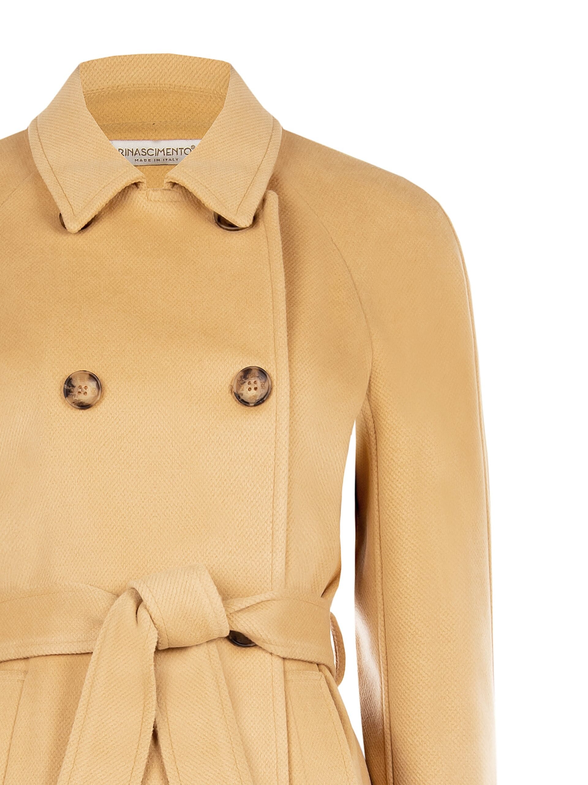 Manteau court en velours à double boutonnage avec ceinture coordonnée Rinascimento
