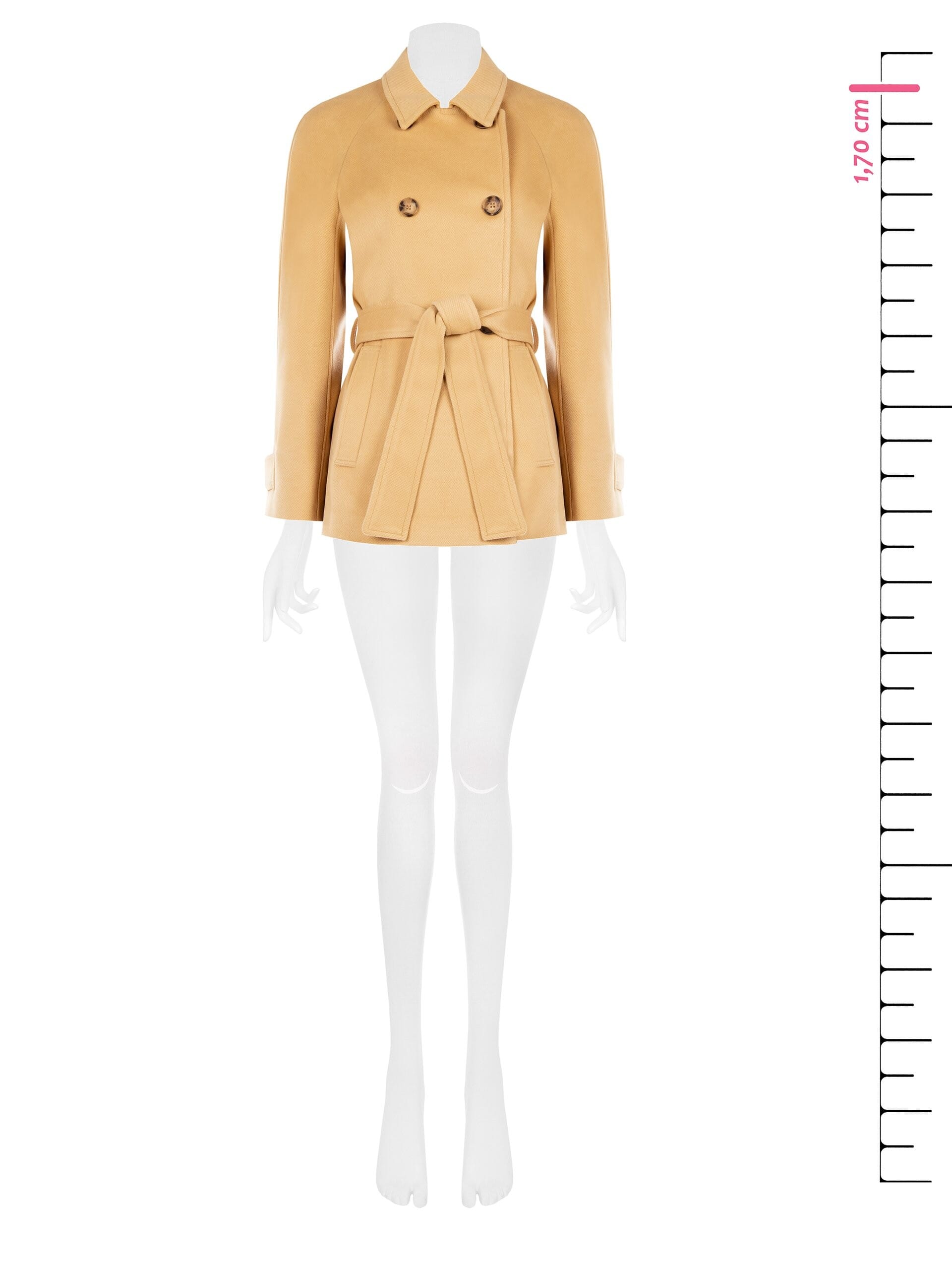 Manteau court en velours à double boutonnage avec ceinture coordonnée Rinascimento