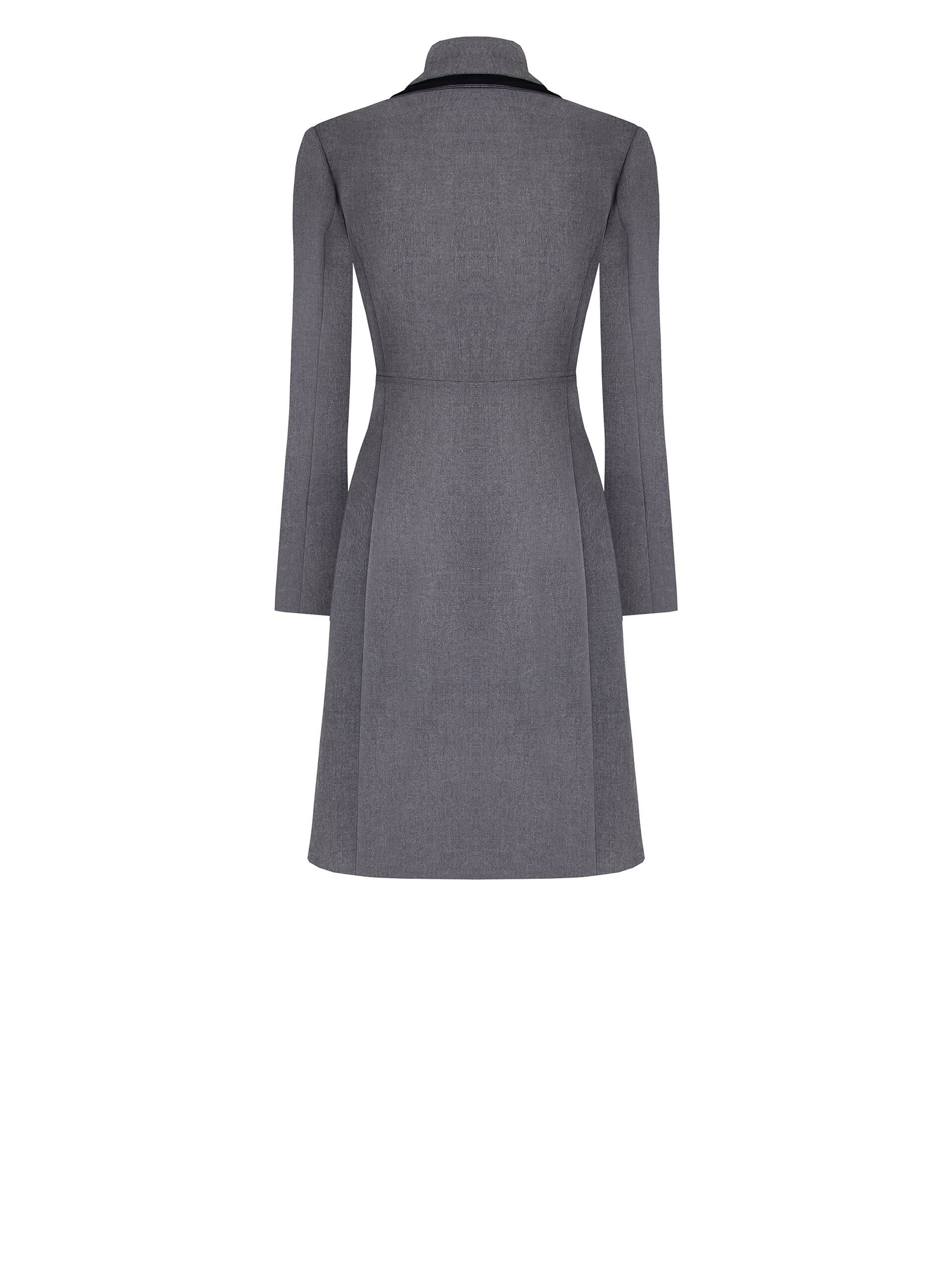Rinascimento Manteau long plissé avec revers et boutons en similicuir