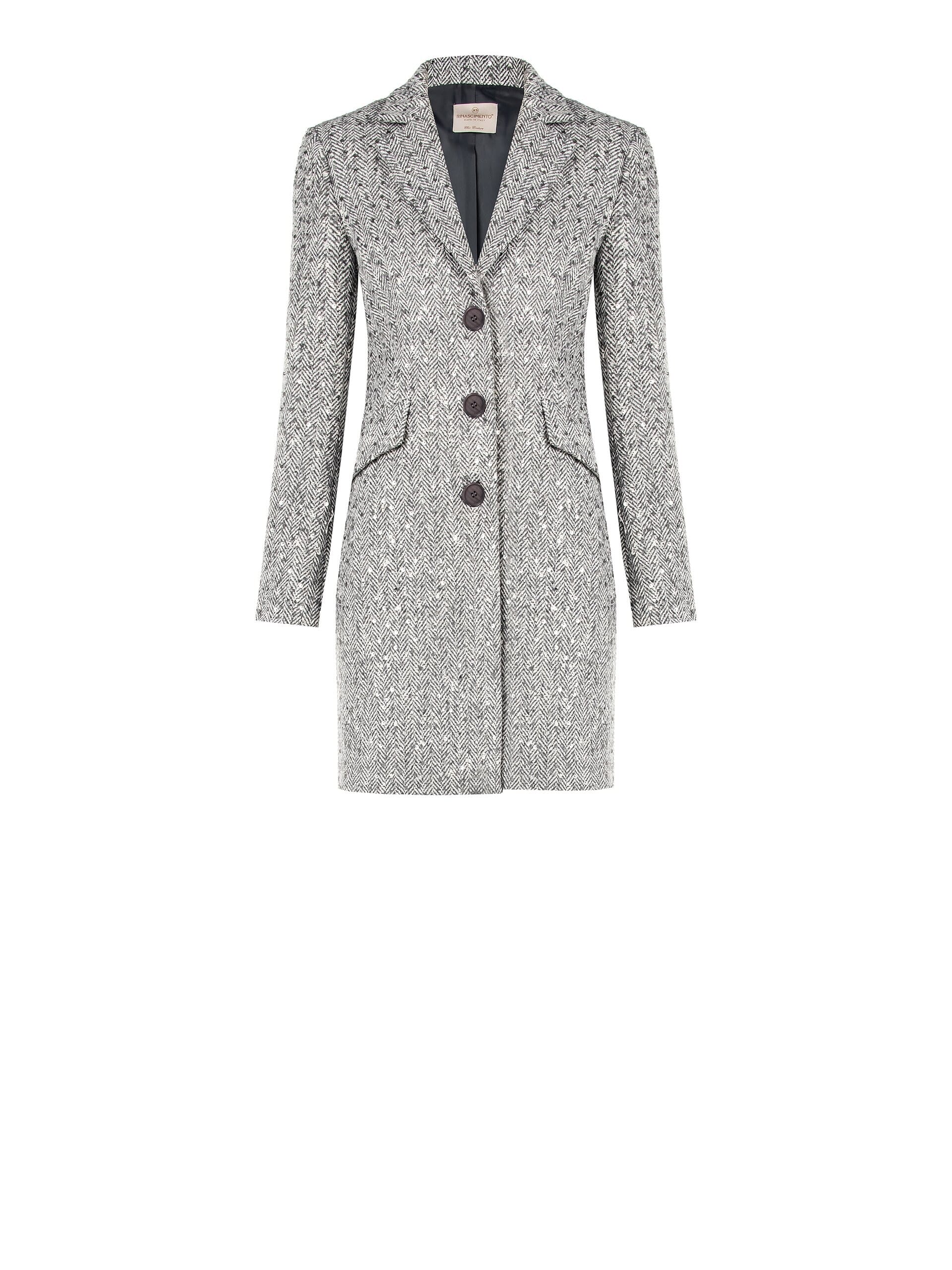 Rinascimento Sequin Fishbone Medium Length Coat