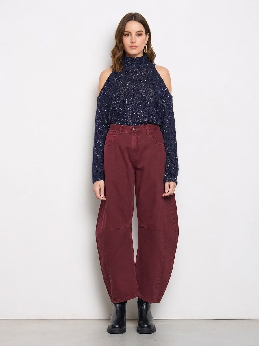 Pull pailleté avec épaules découpées Rinascimento