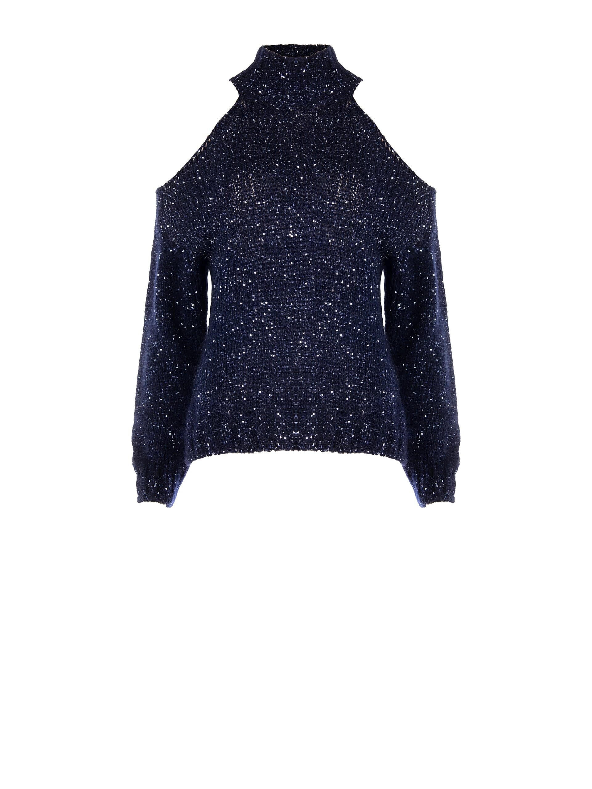 Pull pailleté avec épaules découpées Rinascimento