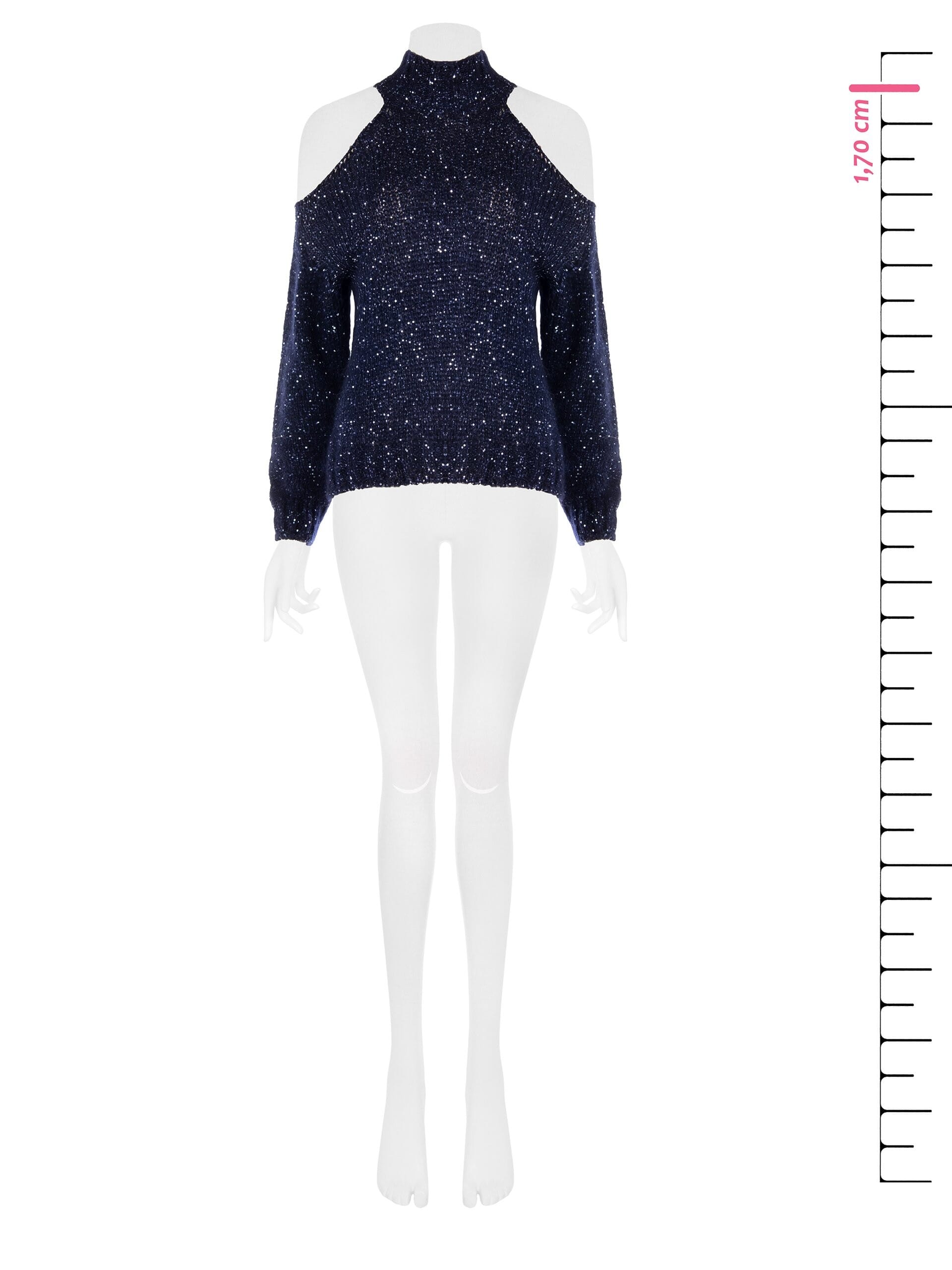 Pull pailleté avec épaules découpées Rinascimento