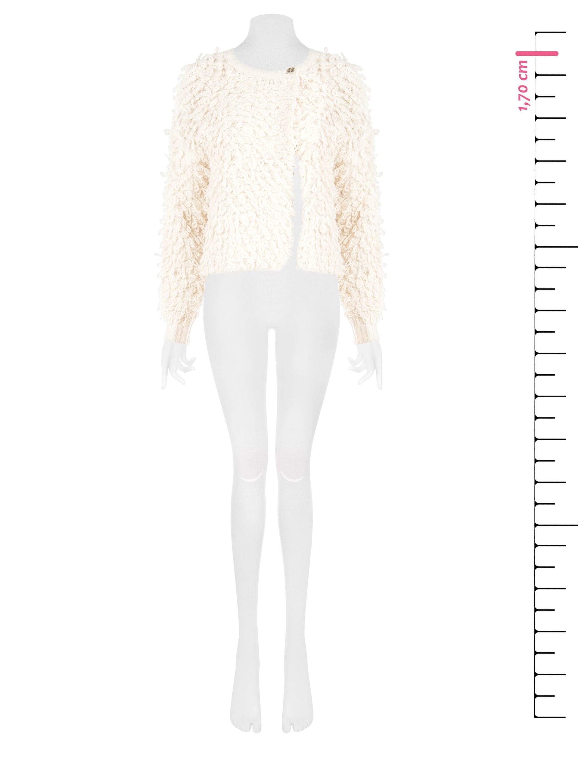 Maglione Cardigan In Punto Bouclé Con Bottone Logo Rinascimento