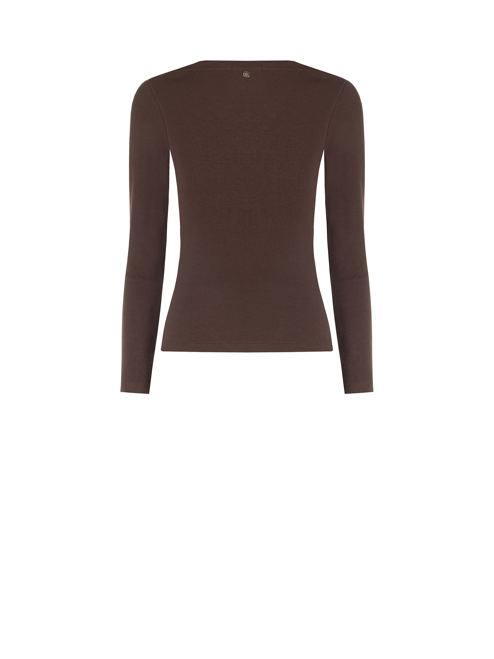 Slim Fit Cotton Blend Top With Asymmetrical Neckline Rinascimento