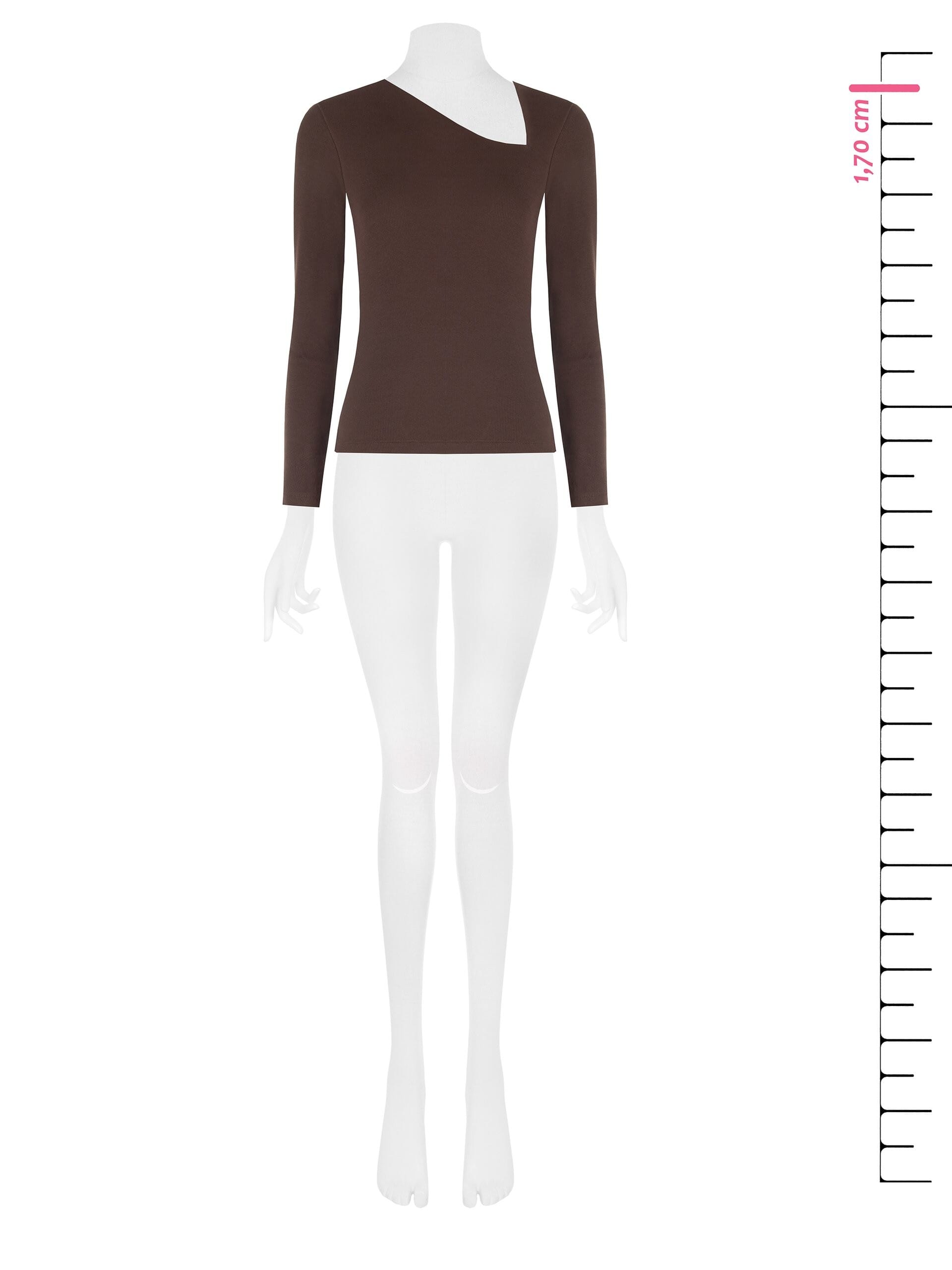 Slim Fit Cotton Blend Top With Asymmetrical Neckline Rinascimento