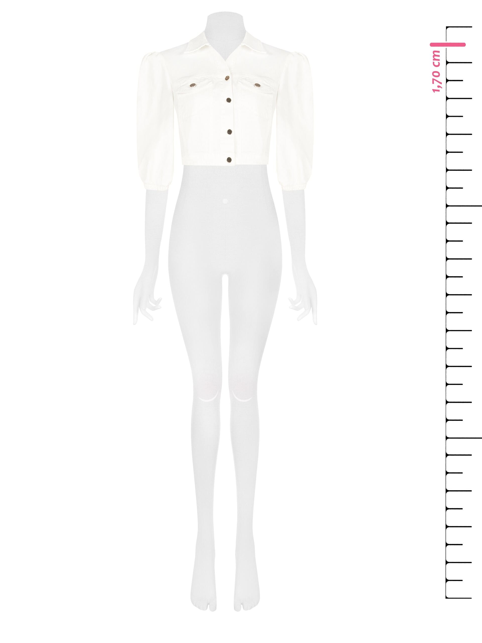 Crop Stretch Jeans Jacket With Pockets Rinascimento