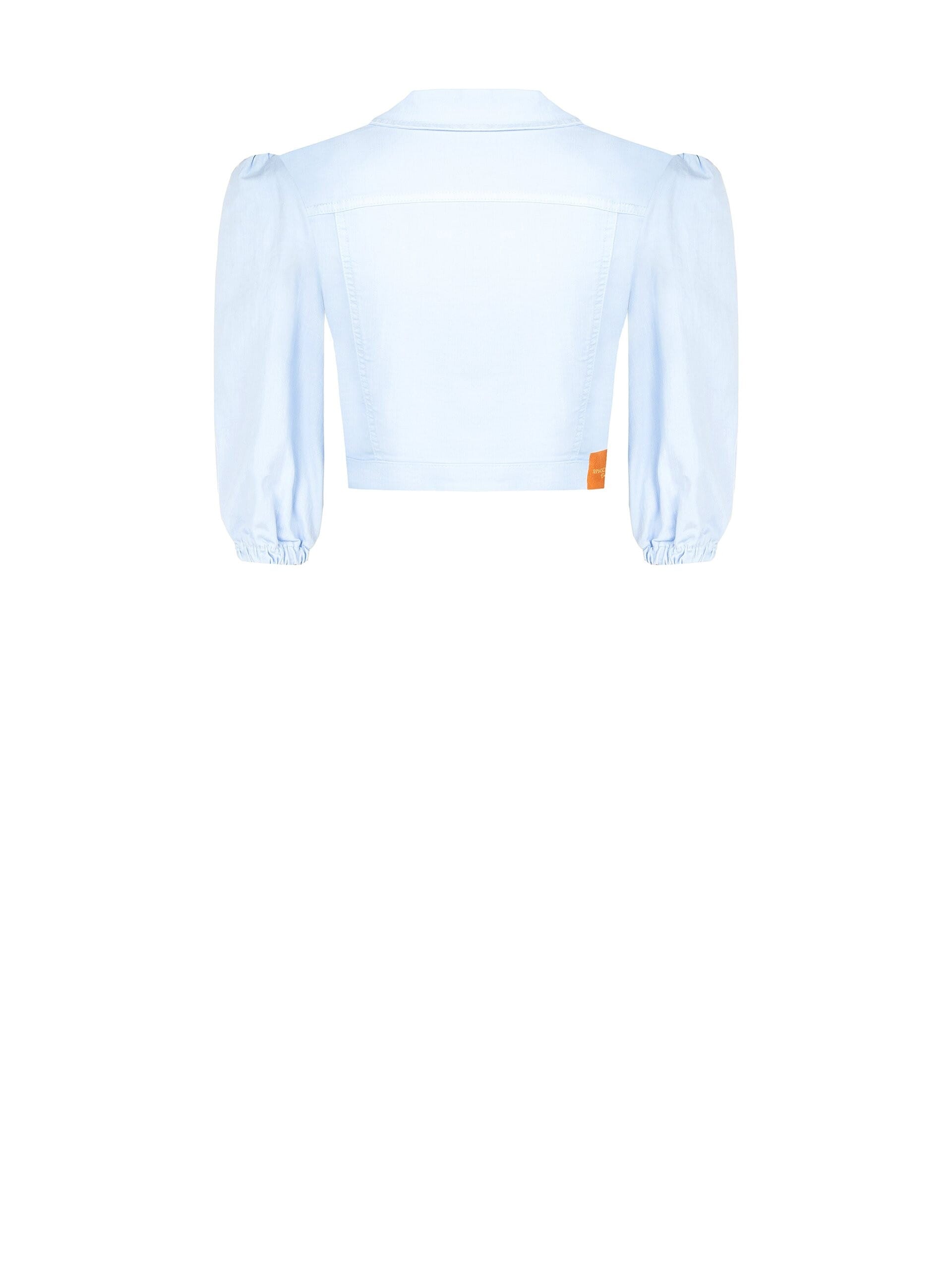 Crop Stretch Jeans Jacket With Pockets Rinascimento