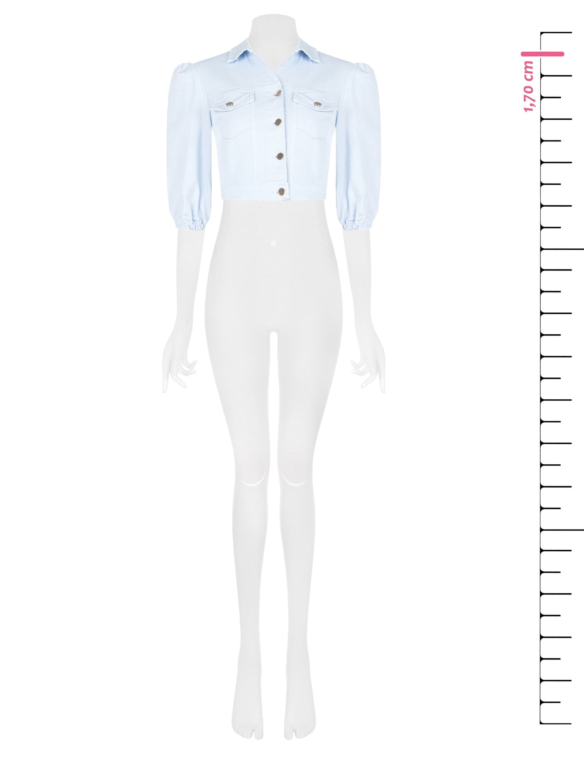 Crop Stretch Jeans Jacket With Pockets Rinascimento