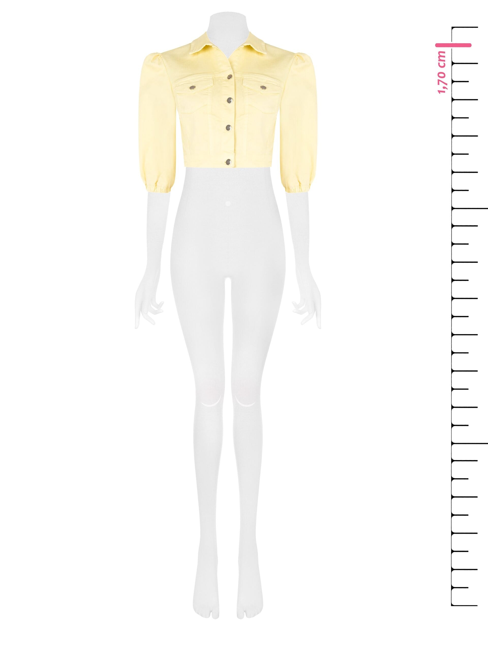 Crop Stretch Jeans Jacket With Pockets Rinascimento