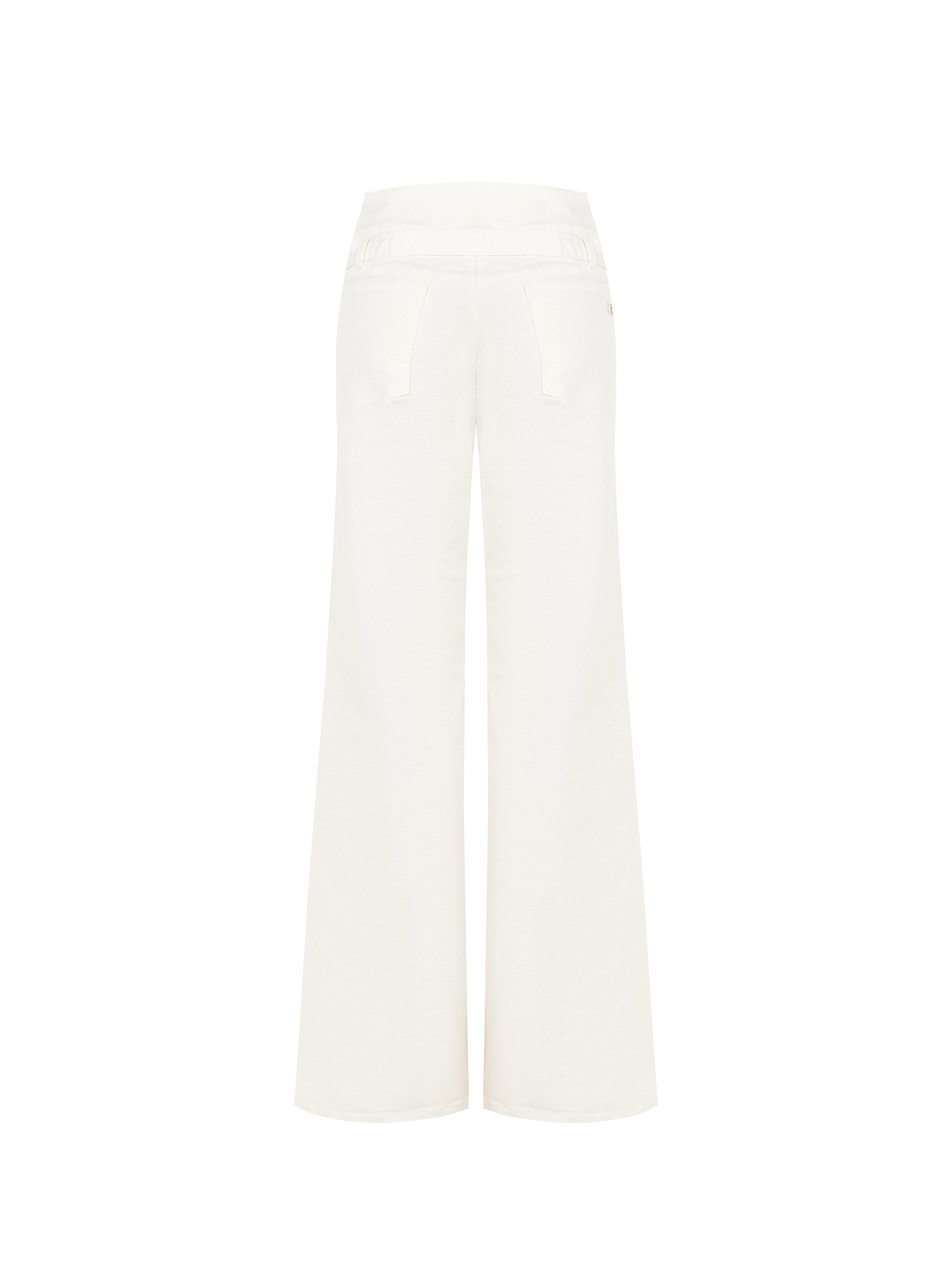 Wide Leg Elasticised Jeans With Coordinated Belt Rinascimento