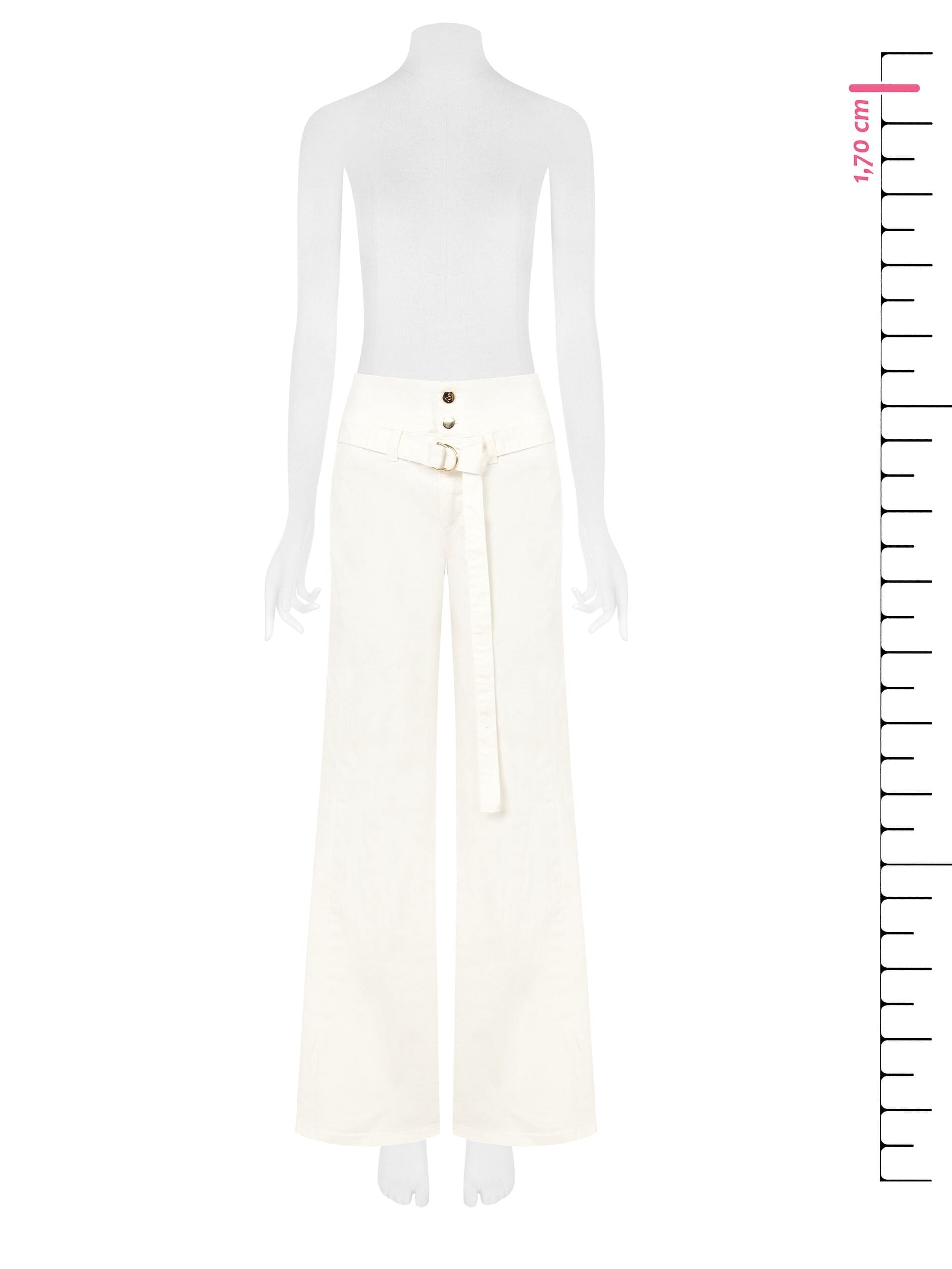 Wide Leg Elasticised Jeans With Coordinated Belt Rinascimento