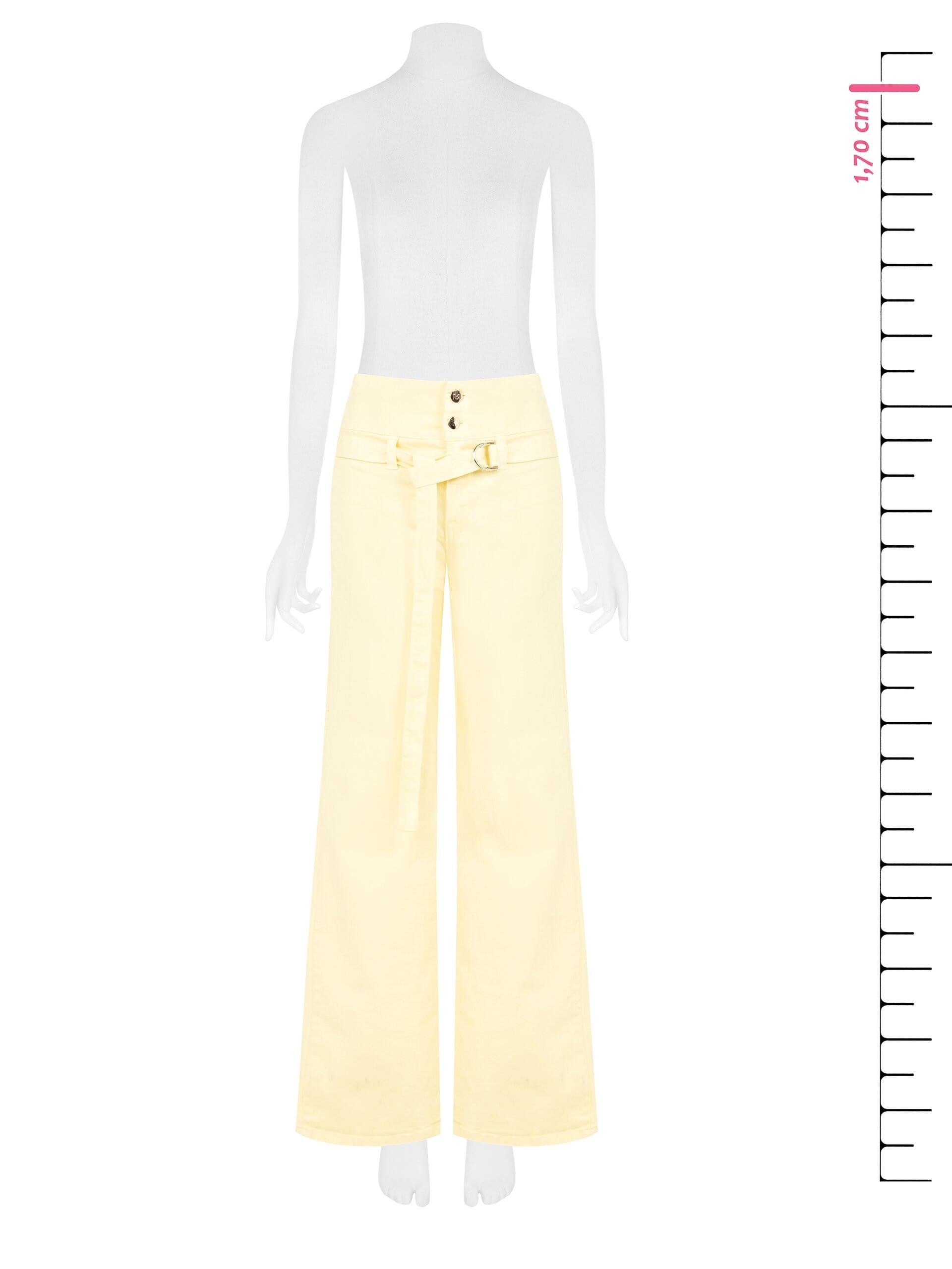 Wide Leg Elasticised Jeans With Coordinated Belt Rinascimento