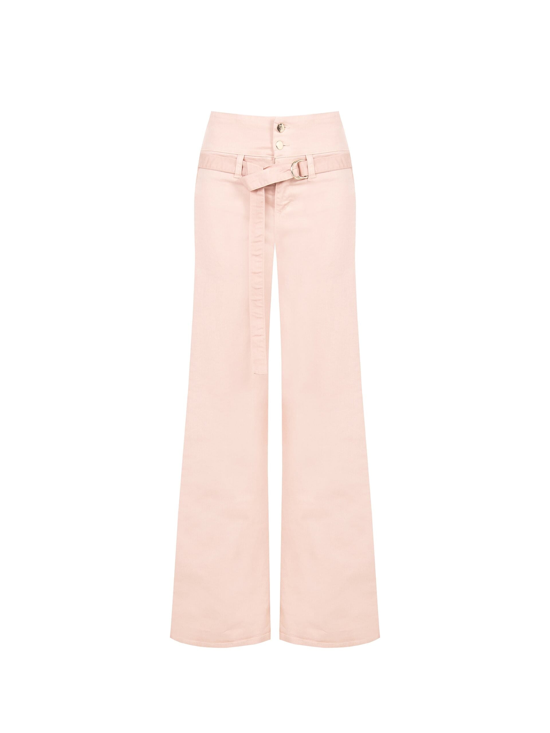 Wide Leg Elasticised Jeans With Coordinated Belt Rinascimento