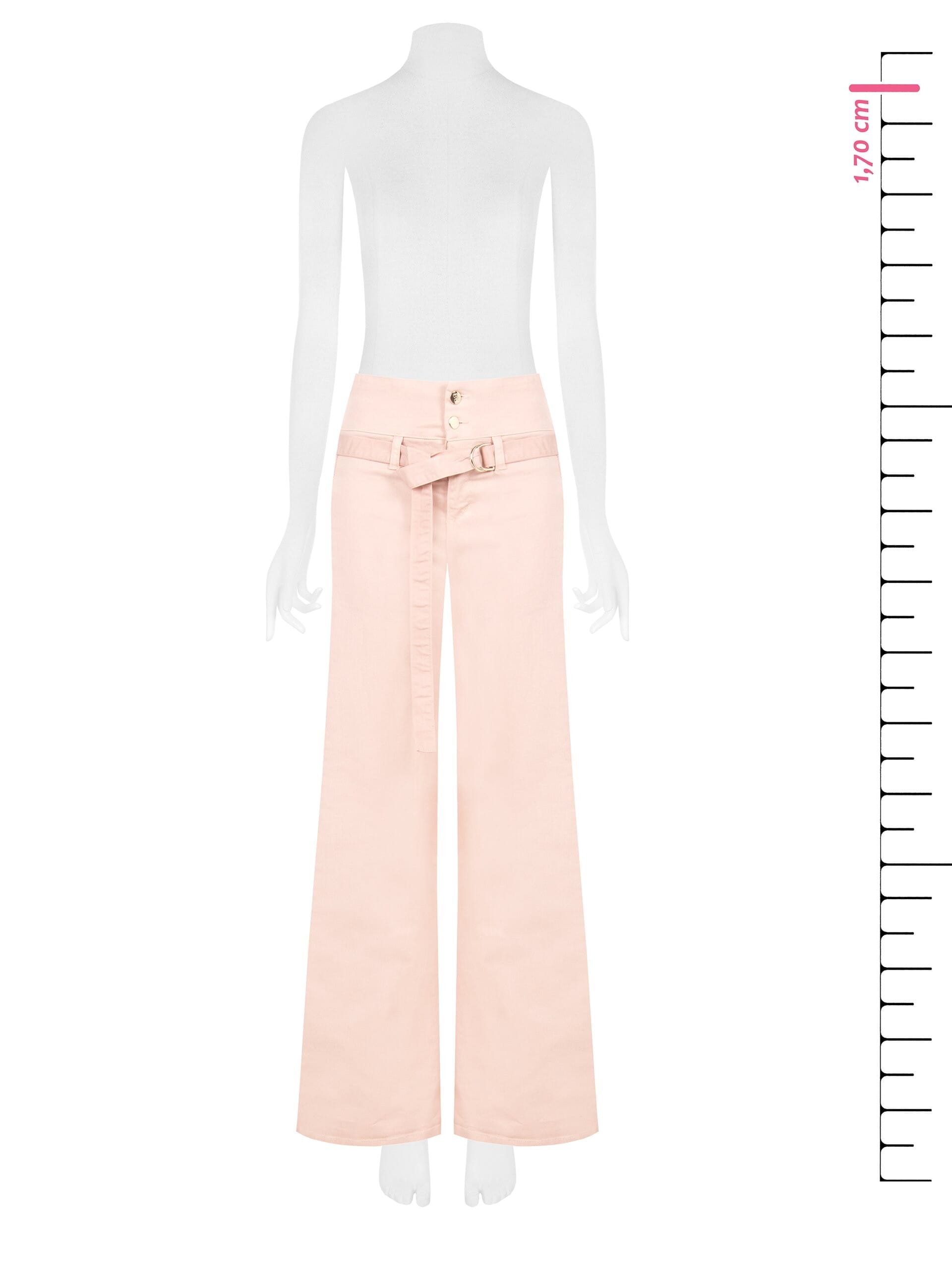 Wide Leg Elasticised Jeans With Coordinated Belt Rinascimento