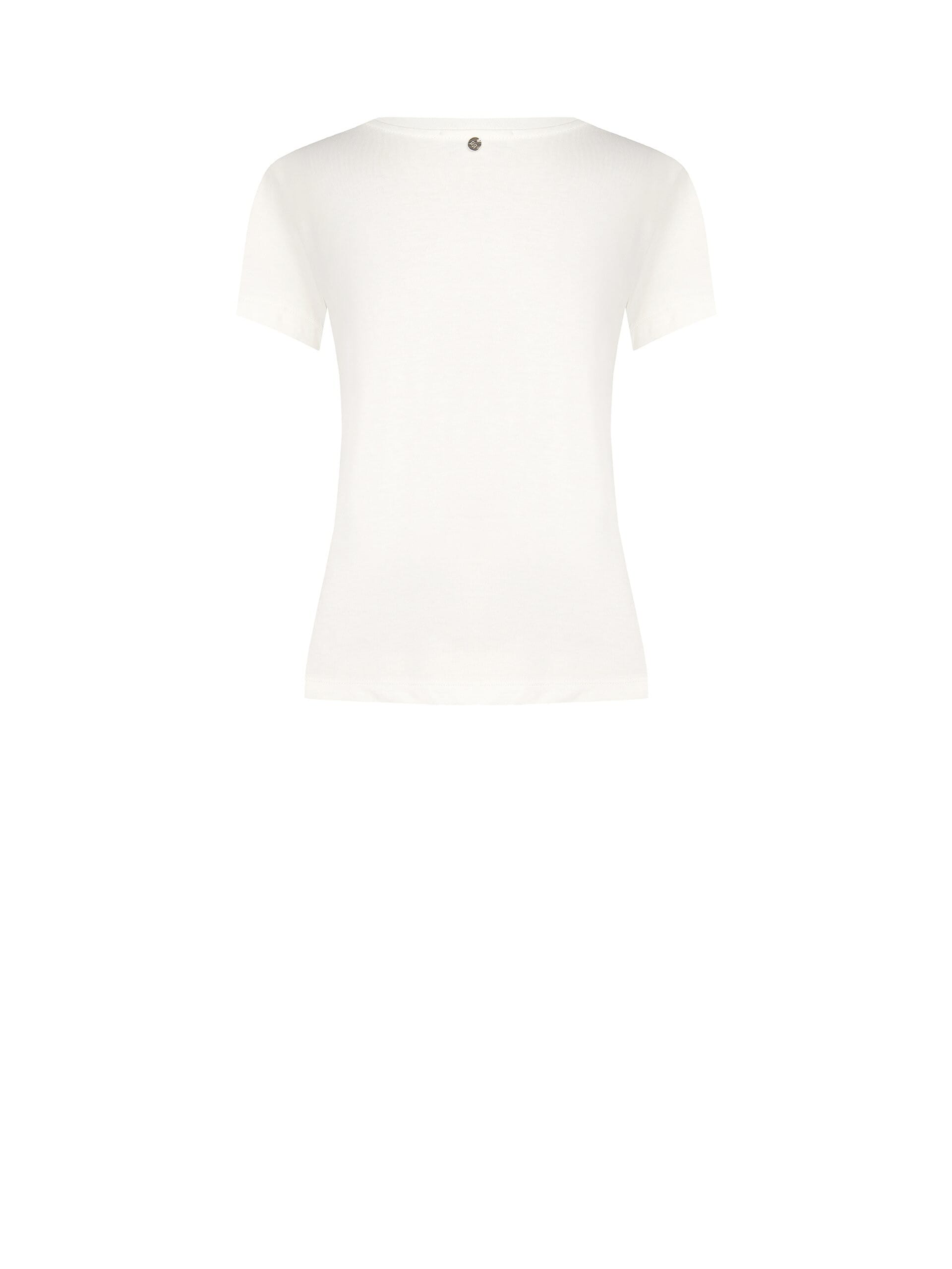 Regular Cotton T-Shirt With Dog Print And Rhinestone Rinascimento