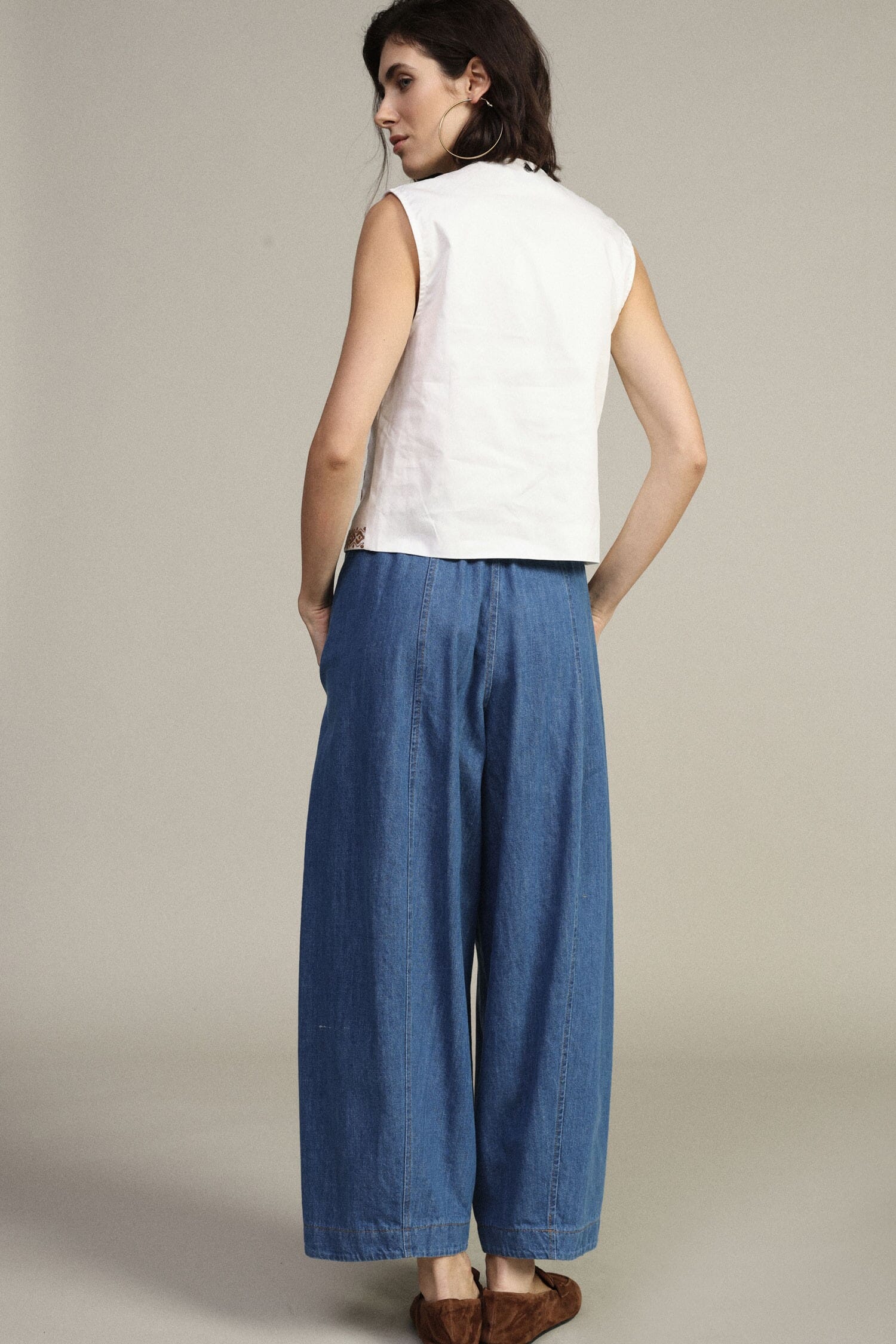 Wide Palace Trousers With Elasticated Waist And Drawstring Dixie