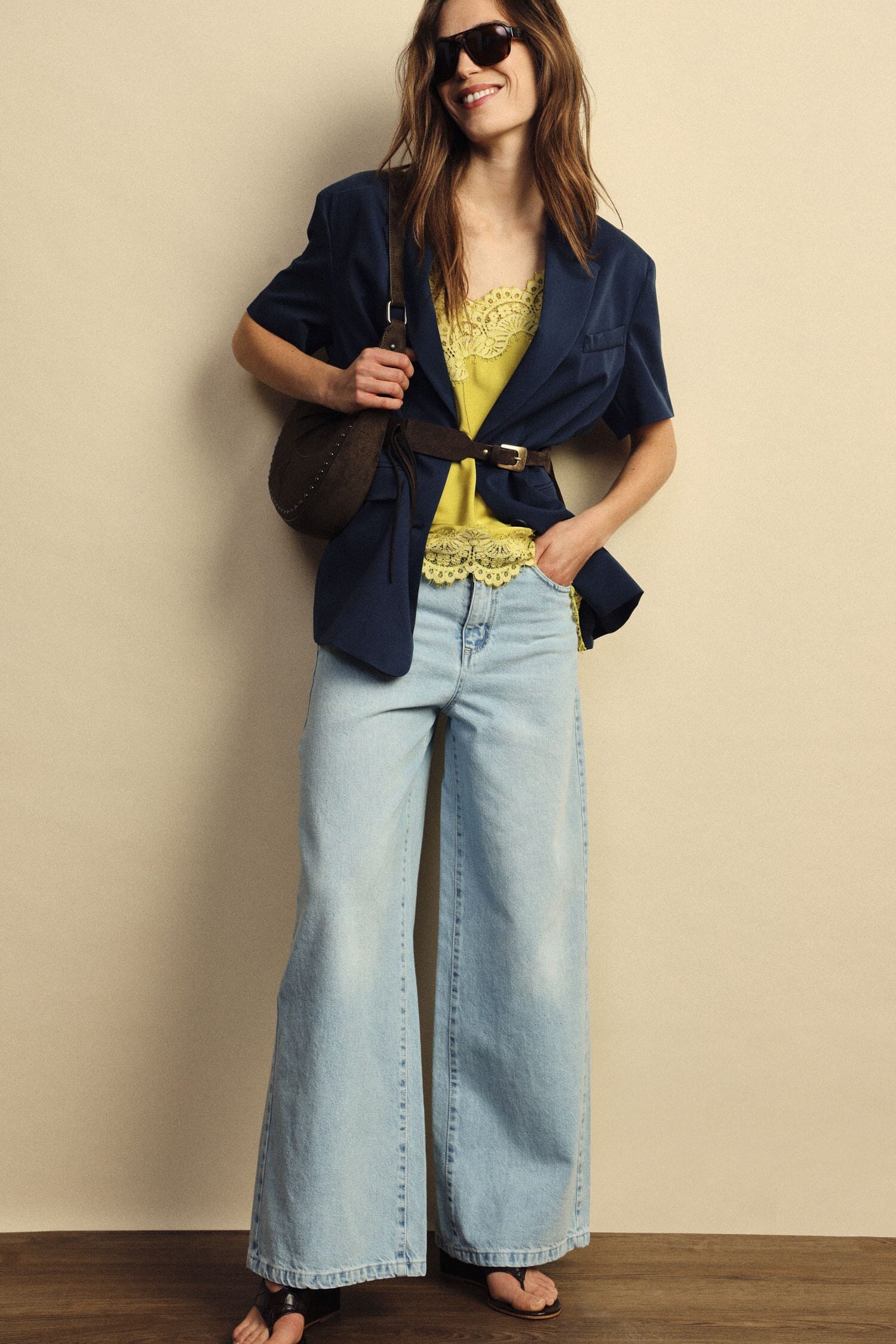 Blazer Maniche Corte Con Tasche A Filetto Dixie