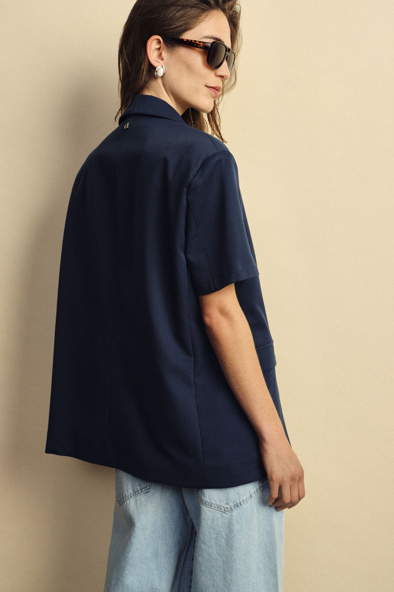 Blazer Maniche Corte Con Tasche A Filetto Dixie