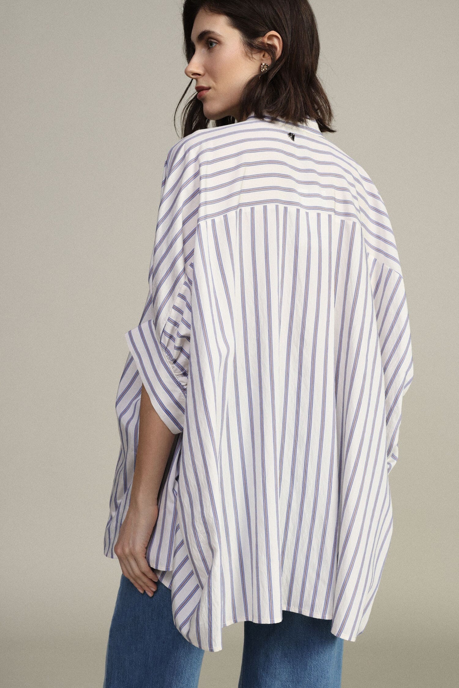 Oversize Striped Shirt With Dixie Wide Sleeves