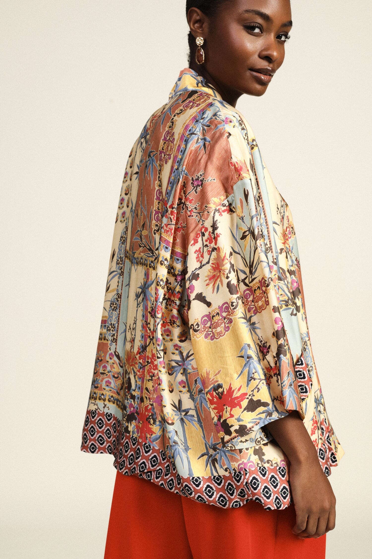 Coat Duster Fantasy Patchwork Wide Sleeve Dixie