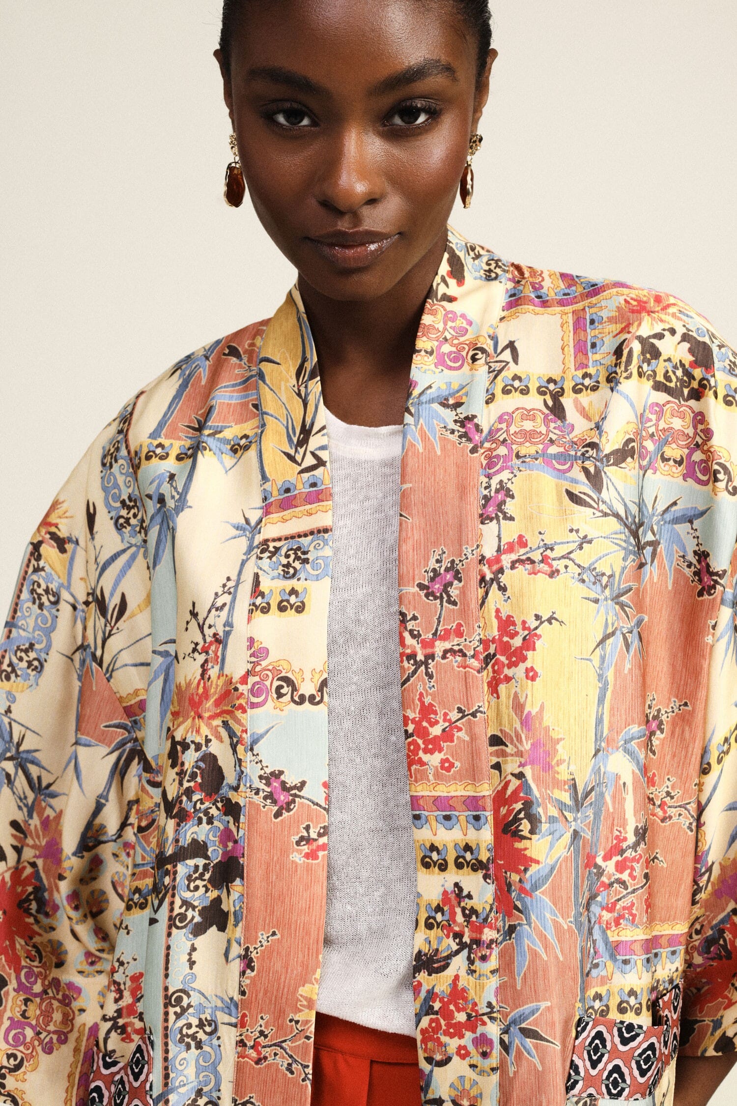 Coat Duster Fantasy Patchwork Wide Sleeve Dixie